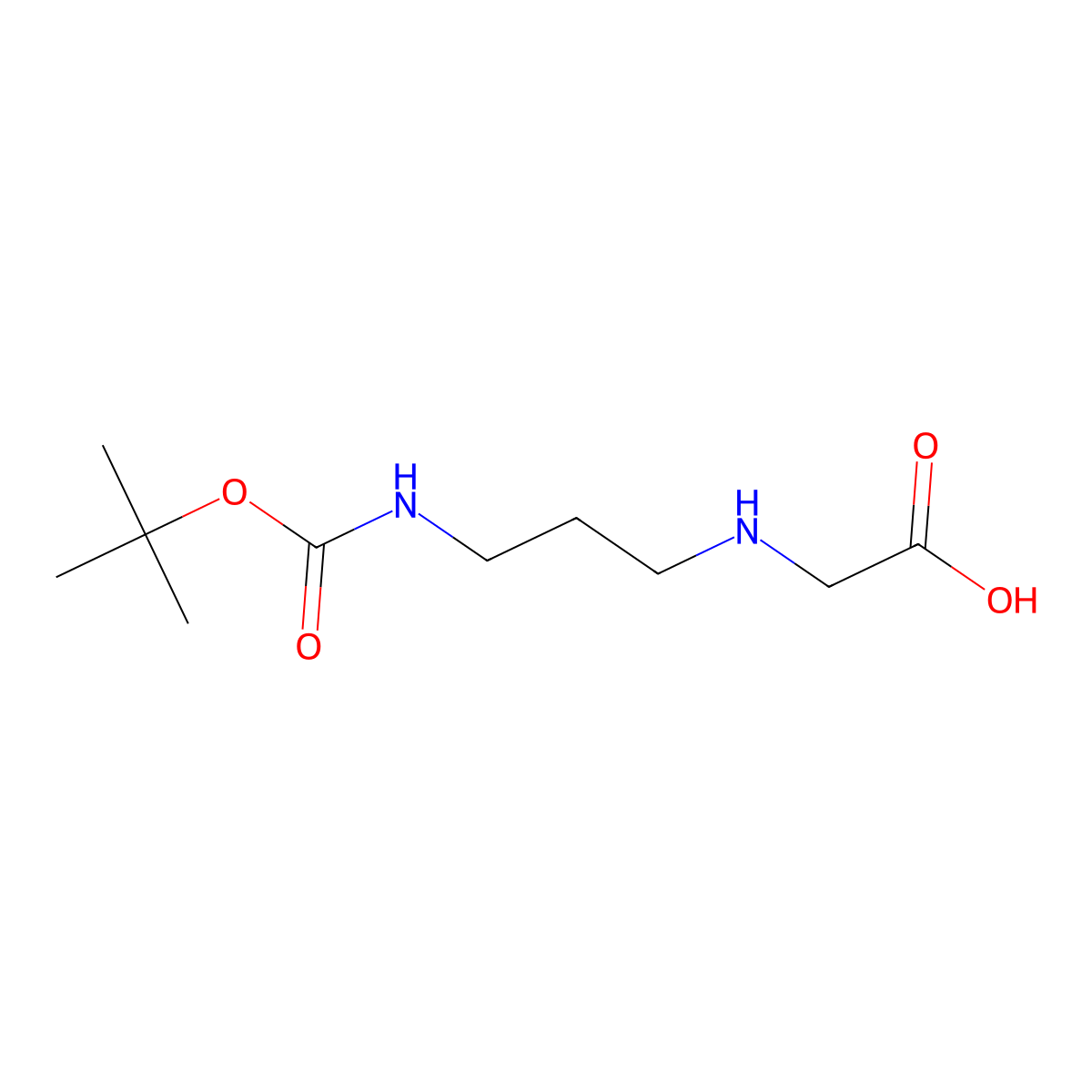 (3-((tert-Butoxycarbonyl)amino)propyl)glycine molecular structure, CAS 158073-49-5