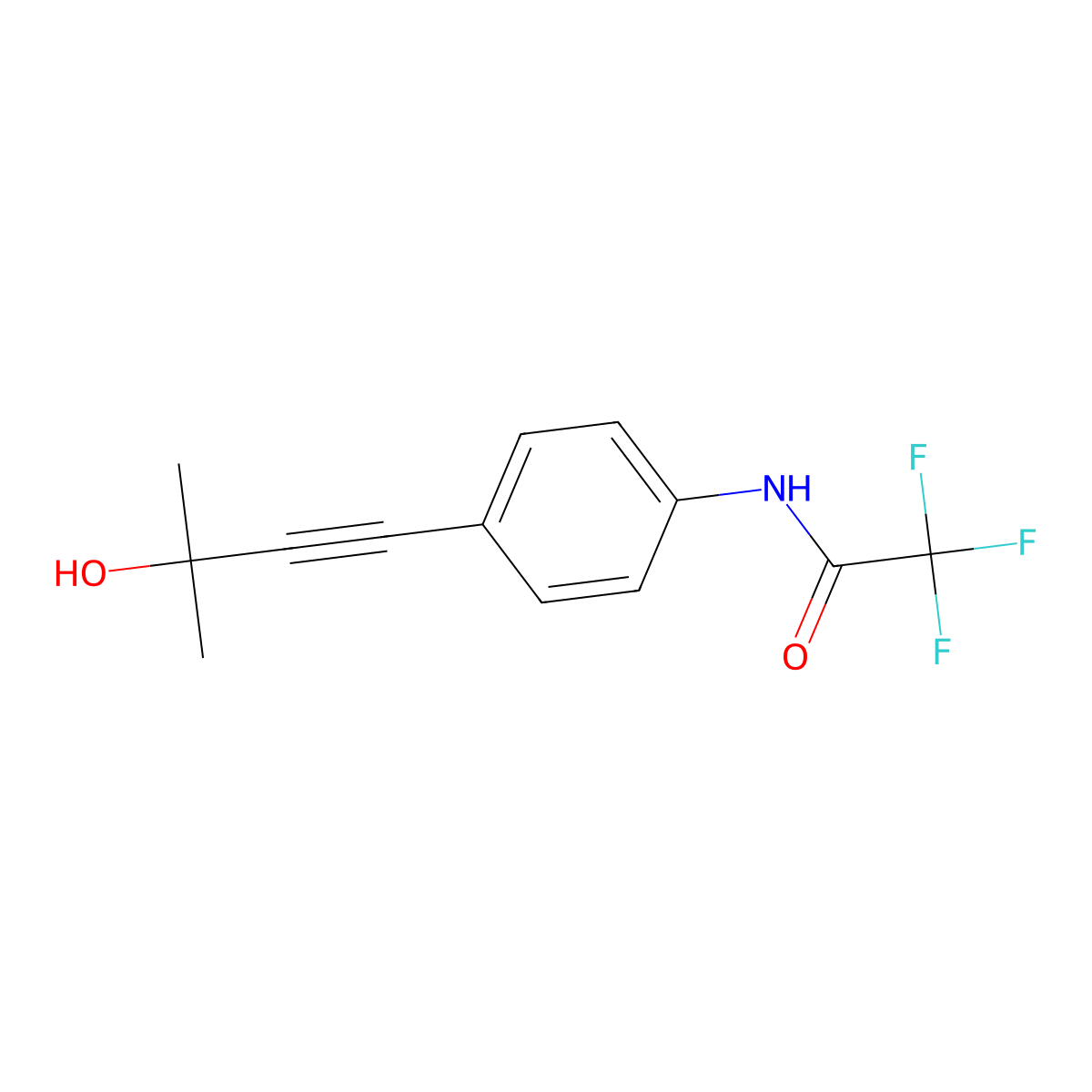 2,2,2-trifluoro-N-[4-(3-hydroxy-3-methyl-1-butynyl)phenyl]acetamide molecular structure, CAS 158074-65-8