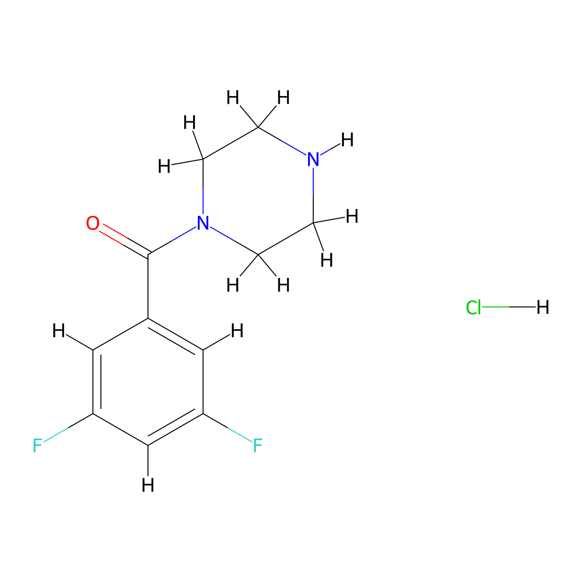 1-(3,5-Difluorobenzoyl)piperazine hydrochloride molecular structure, CAS 1580741-84-9