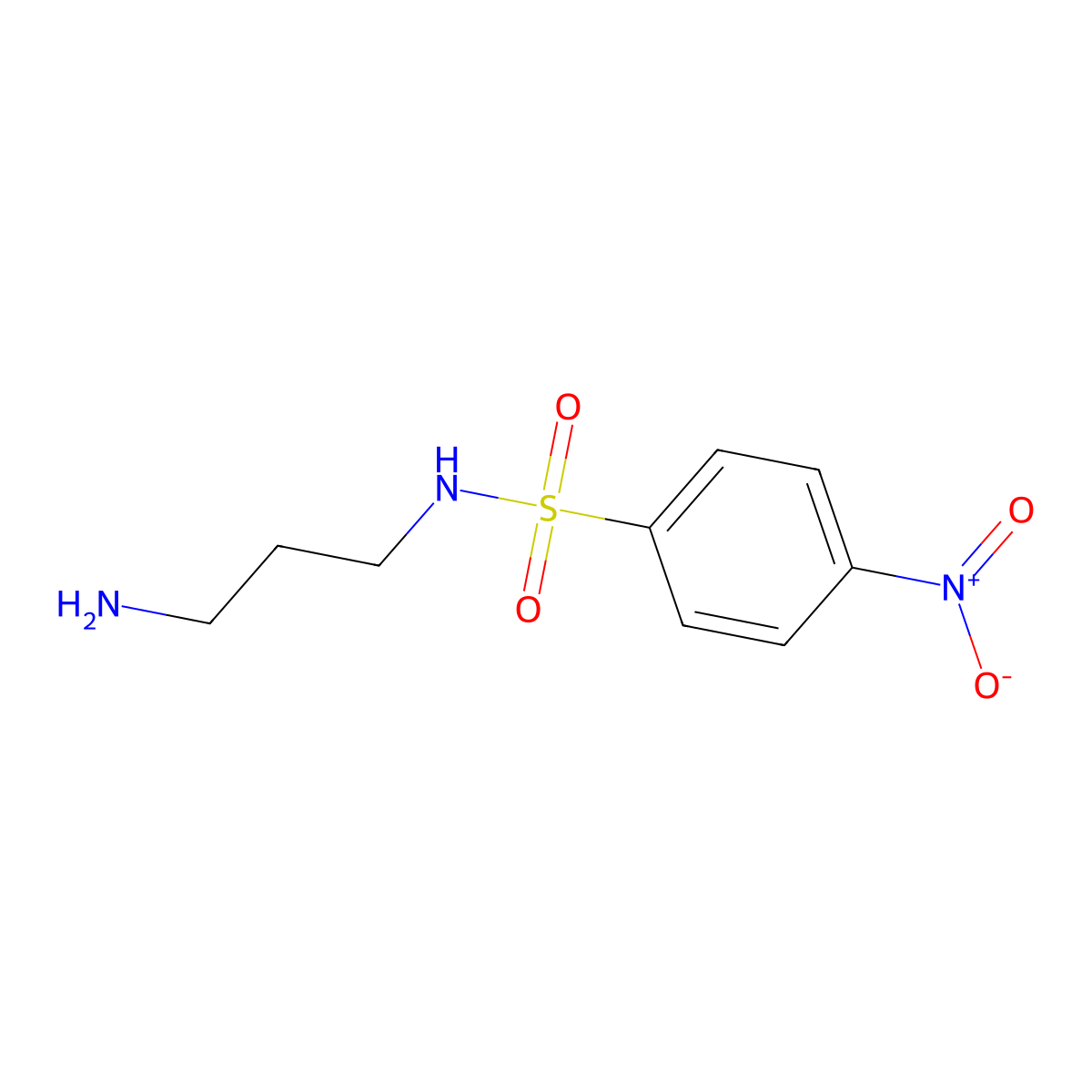 N-(3-aminopropyl)-4-nitrobenzenesulfonamide molecular structure, CAS 1580758-96-8