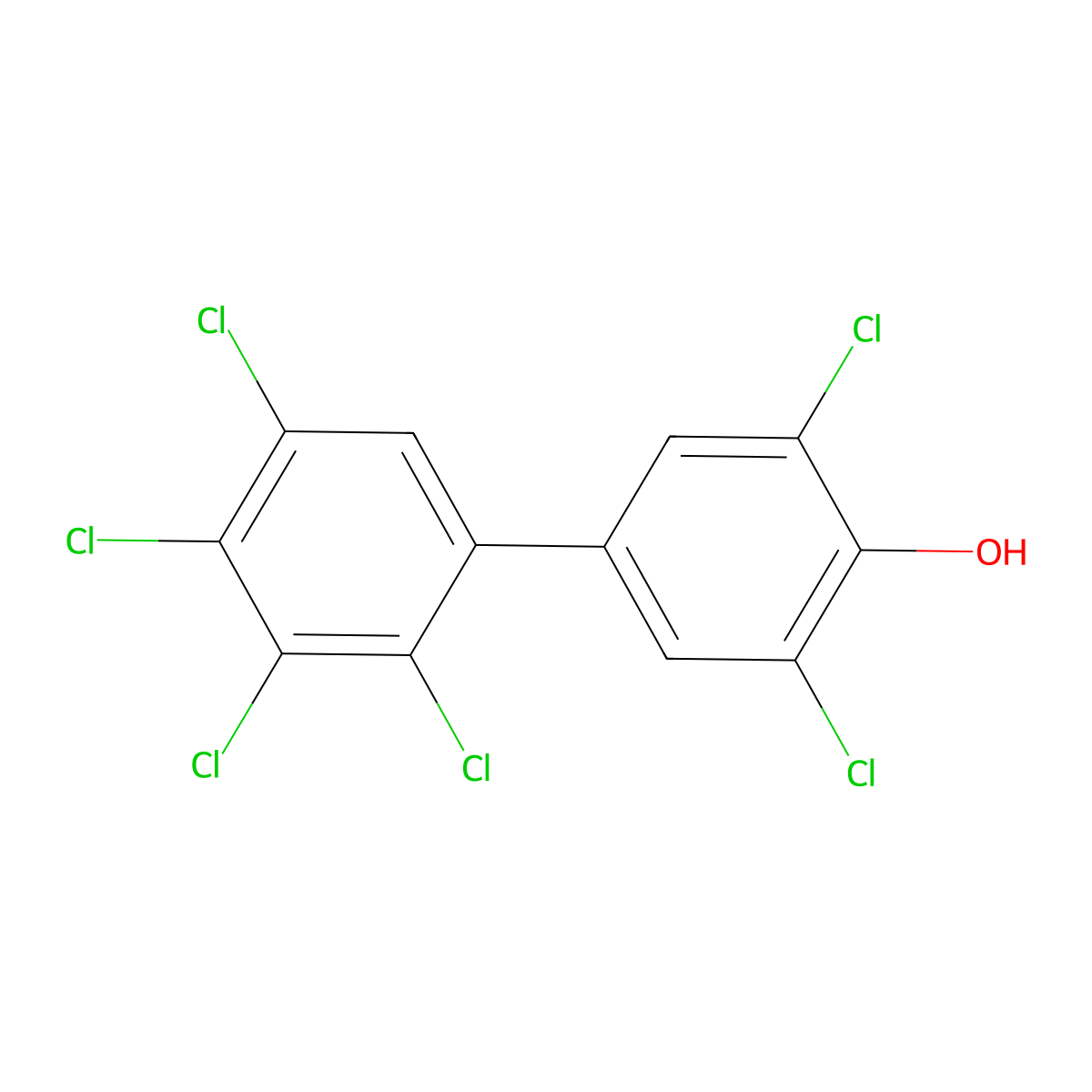 (1,1'-Biphenyl)-4-ol, 2',3,3',4',5,5'-hexachloro- molecular structure, CAS 158076-63-2