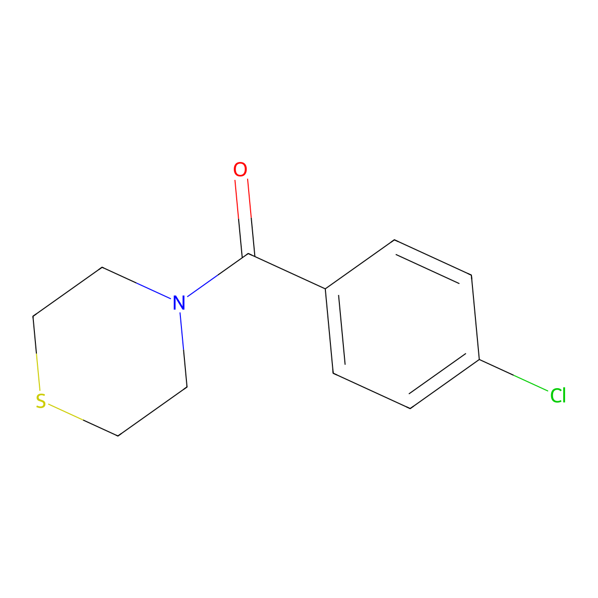 (4-Chlorophenyl)(1,4-thiazinan-4-yl)methanone molecular structure, CAS 158077-85-1