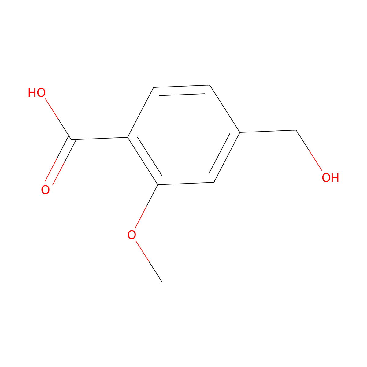 4-(Hydroxymethyl)-2-methoxybenzoic acid molecular structure, CAS 158089-31-7