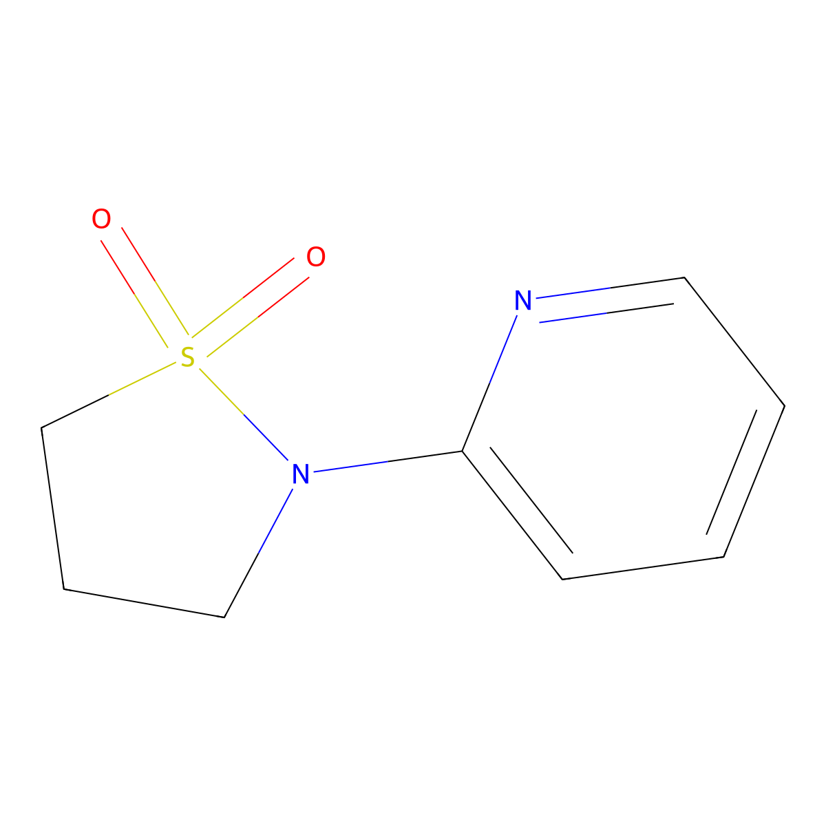 2-Pyridin-2-yl-1,2-thiazolidine 1,1-dioxide molecular structure, CAS 158089-65-7