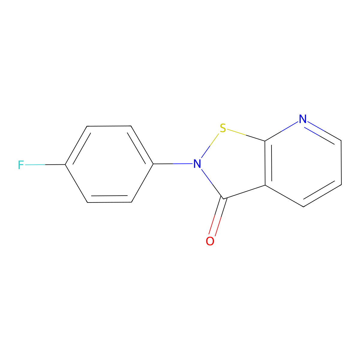 2-(4-Fluorophenyl)isothiazolo[5,4-b]pyridin-3(2H)-one molecular structure, CAS 158093-65-3