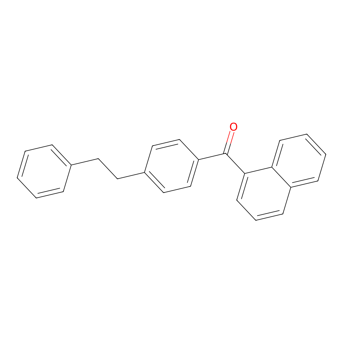 (Naphthalen-1-yl)(4-(2-phenylethyl)phenyl)methanone molecular structure, CAS 158098-50-1
