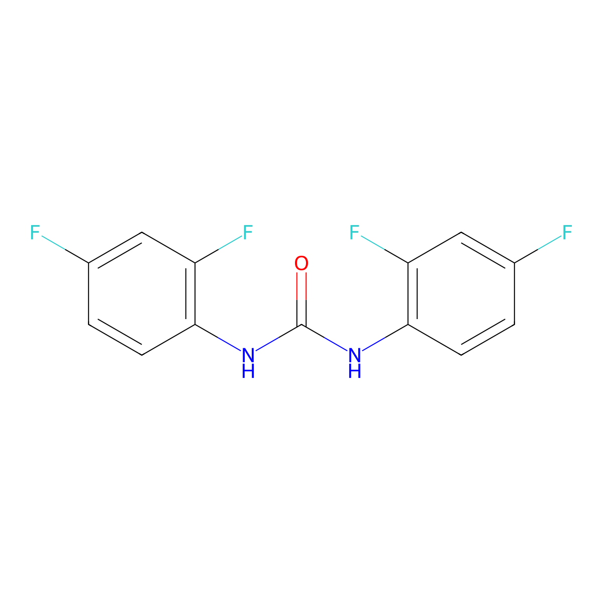 1,3-Bis(2,4-difluorophenyl)urea molecular structure, CAS 1581-06-2