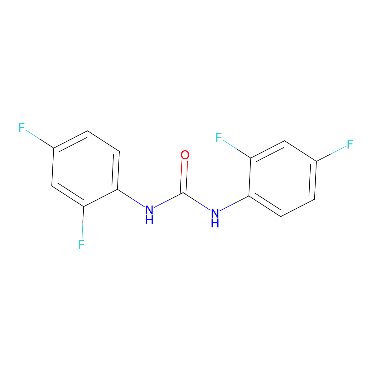 1,3-Bis(2,4-difluorophenyl)urea molecular structure, CAS 1581-06-2