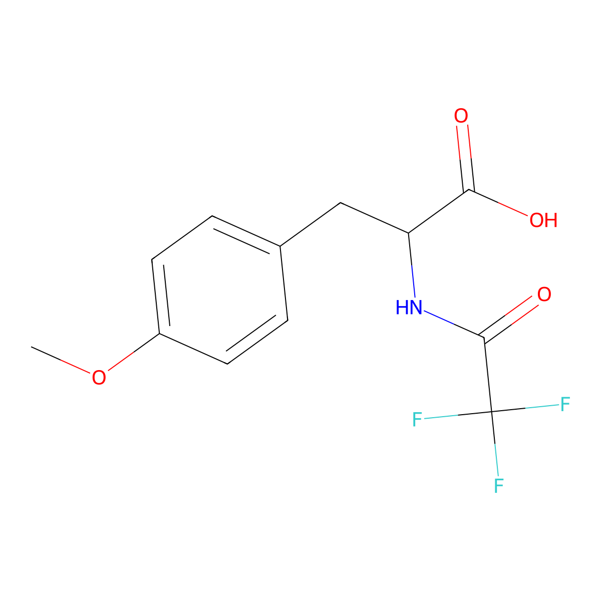 (2S)-3-(4-methoxyphenyl)-2-(trifluoroacetamido)propanoic acid molecular structure, CAS 1581-96-0