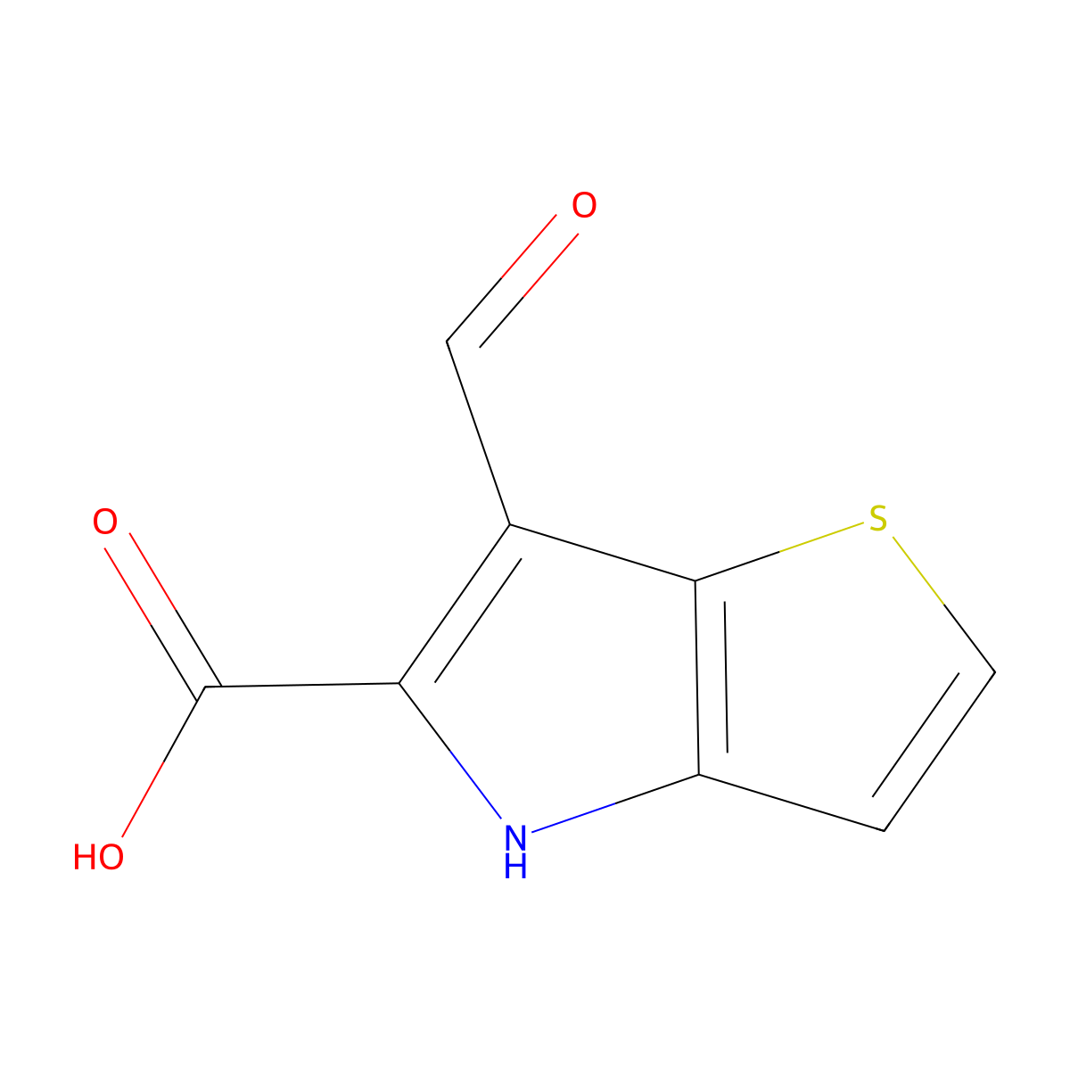 6-Formyl-4H-thieno[3,2-b]pyrrole-5-carboxylic acid molecular structure, CAS 15811-14-0