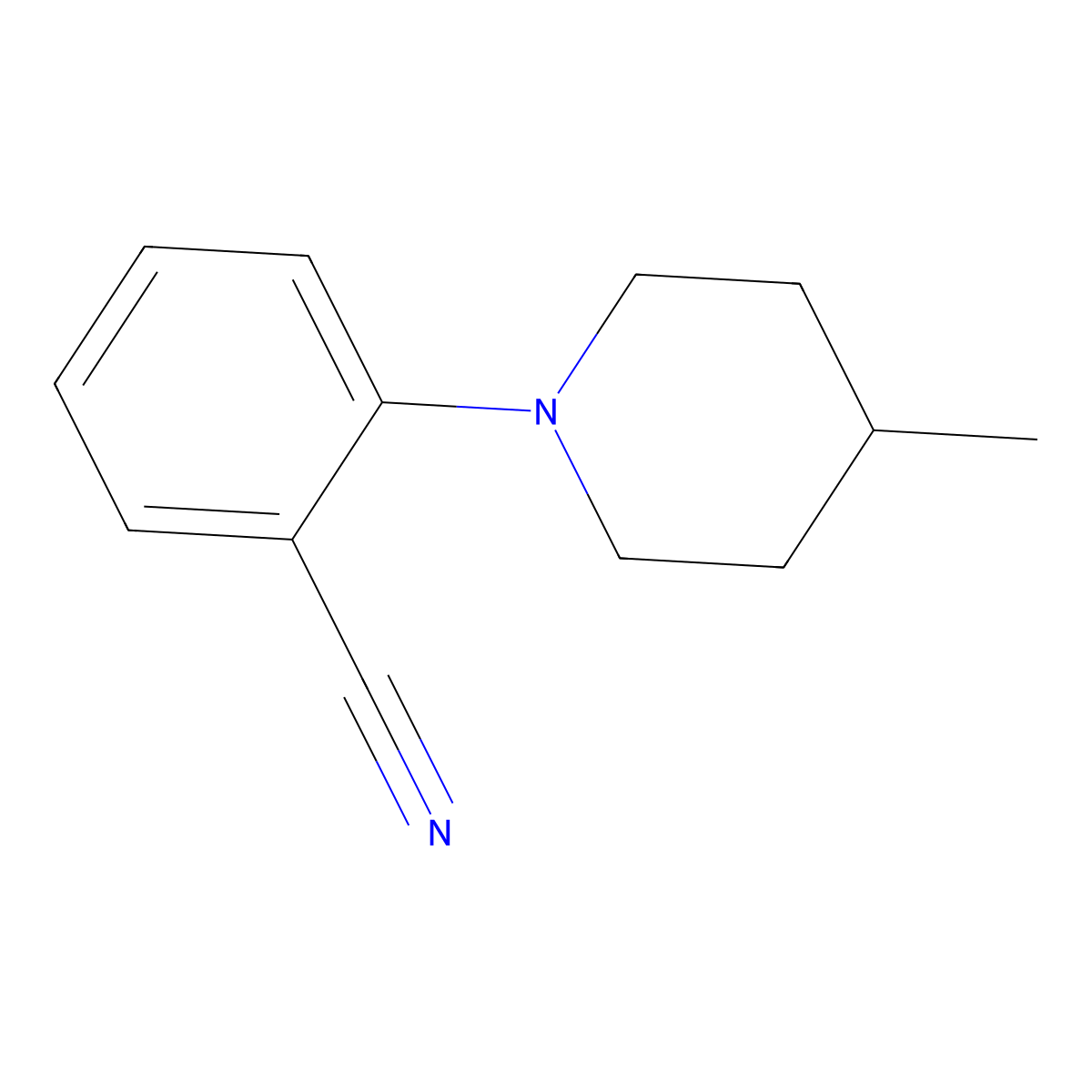 2-(4-Methylpiperidin-1-yl)benzonitrile molecular structure, CAS 158115-67-4