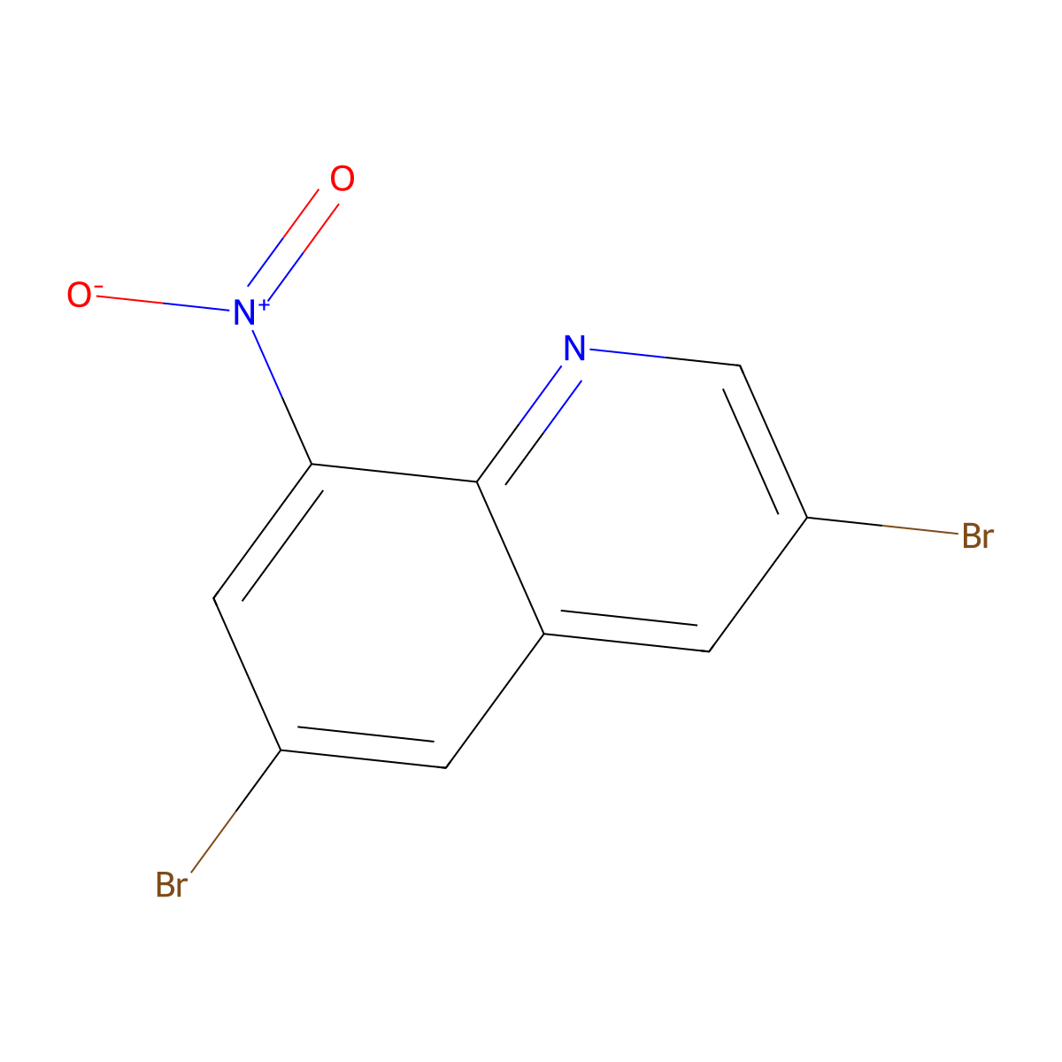 3,6-Dibromo-8-nitroquinoline molecular structure, CAS 158117-55-6