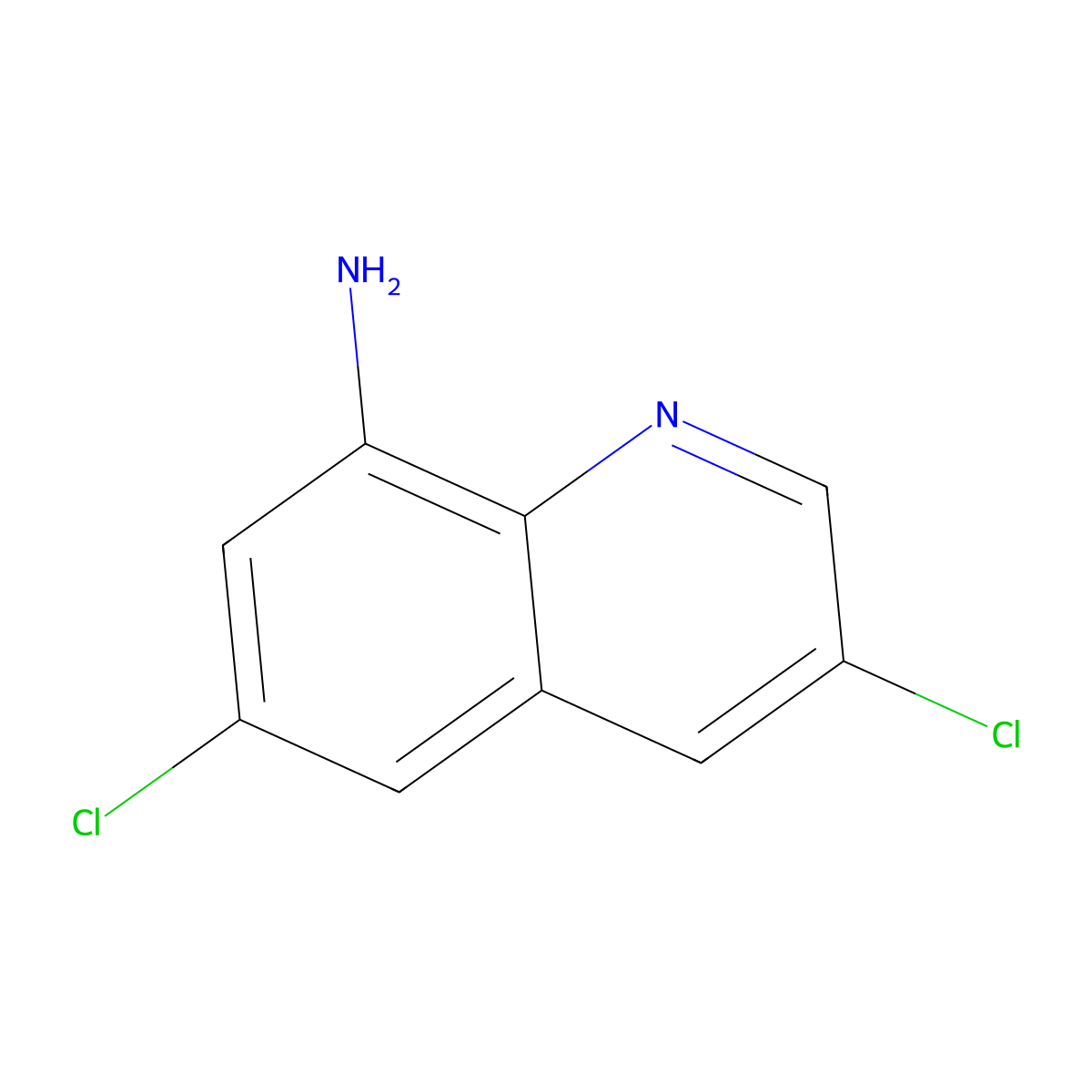 3,6-Dichloroquinolin-8-amine molecular structure, CAS 158117-56-7
