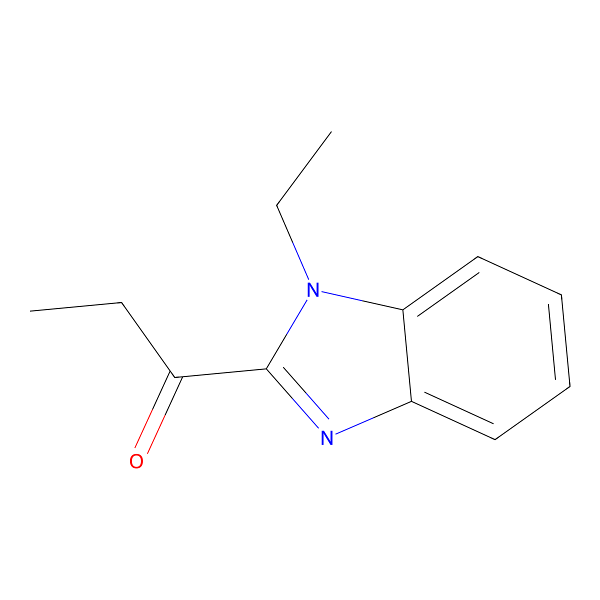 1-(1-ethyl-1H-1,3-benzodiazol-2-yl)propan-1-one molecular structure, CAS 1581245-09-1