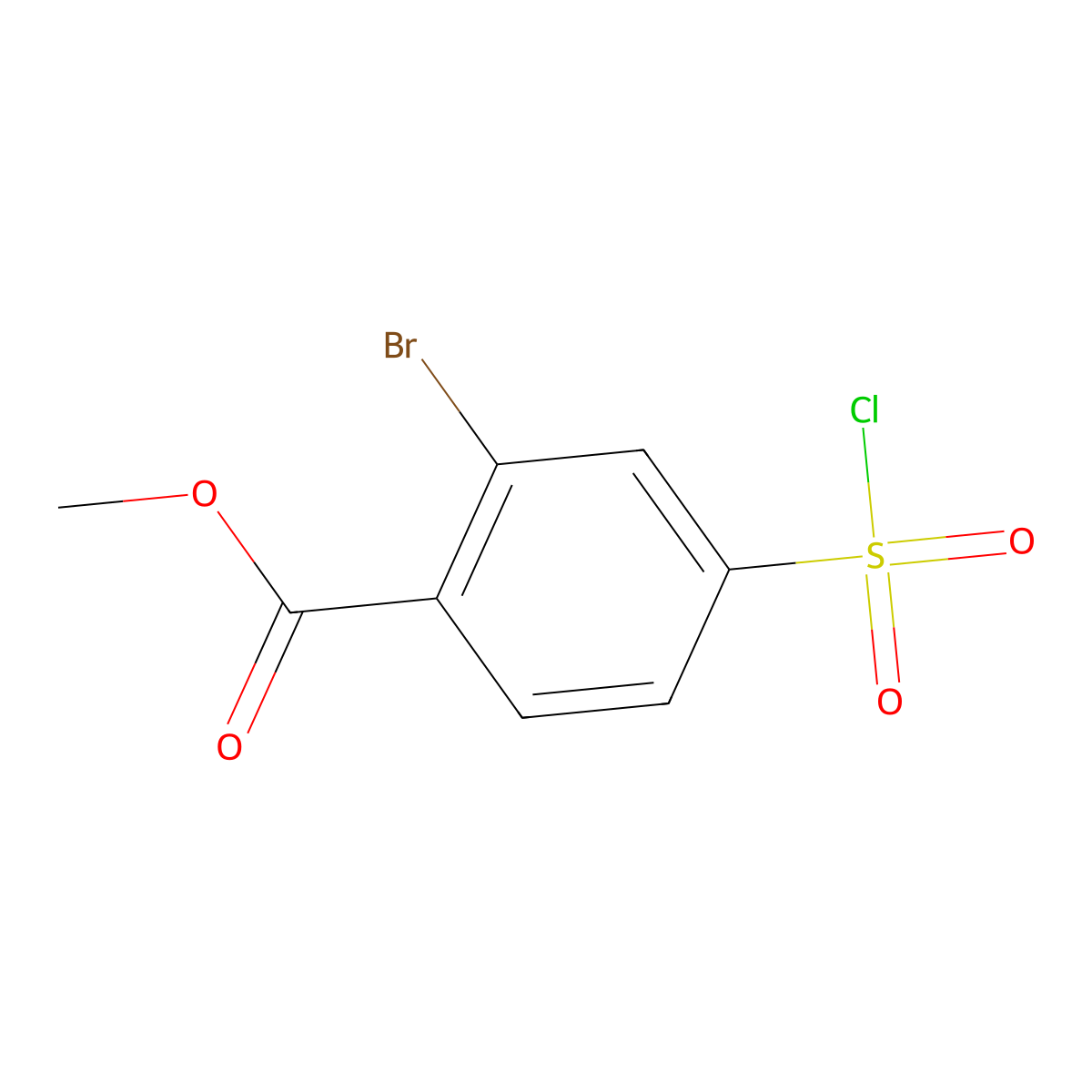 Methyl 2-bromo-4-(chlorosulfonyl)benzoate molecular structure, CAS 1581266-68-3