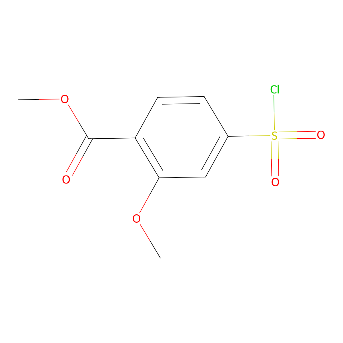 Methyl 4-(chlorosulfonyl)-2-methoxybenzoate molecular structure, CAS 1581266-78-5