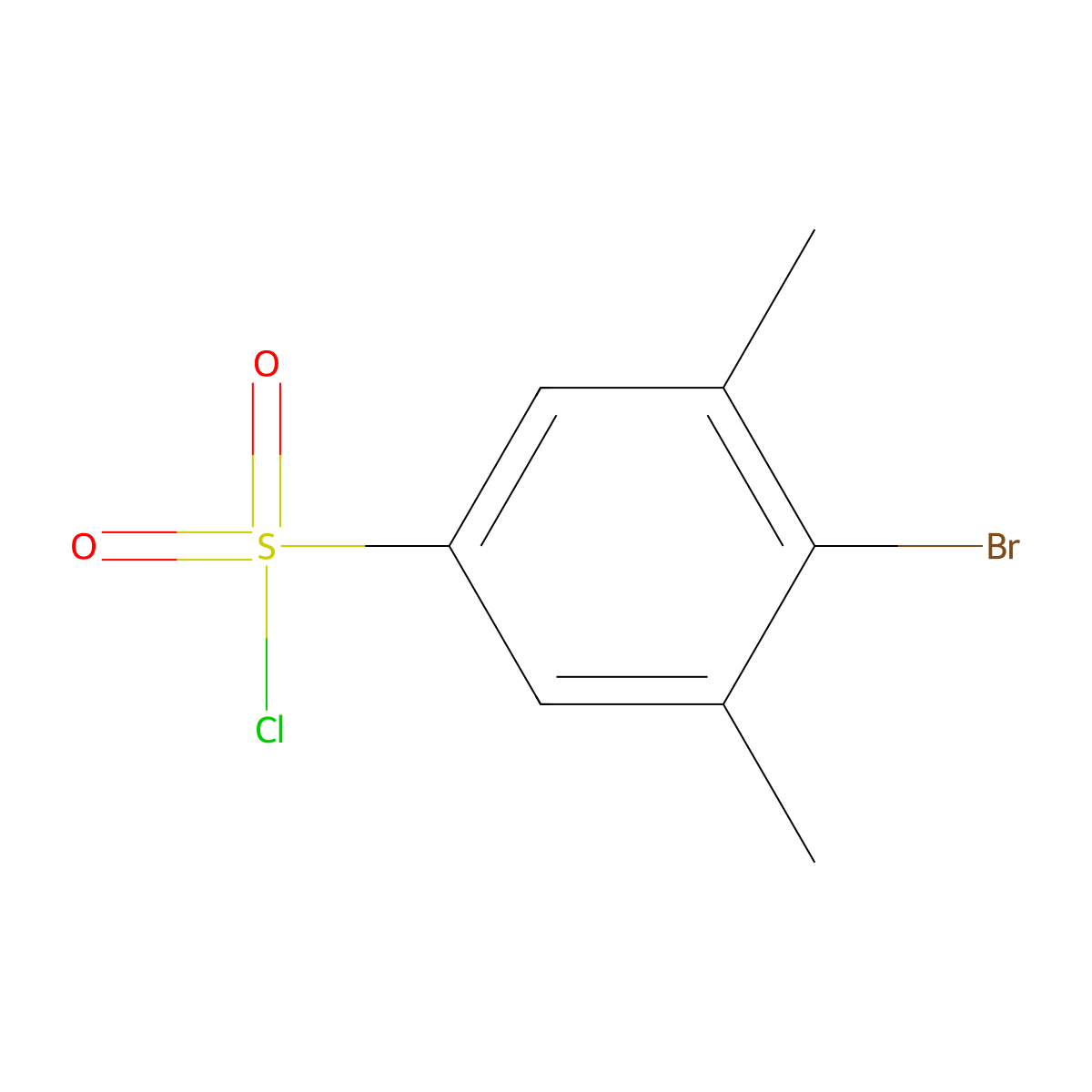 4-Bromo-3,5-dimethylbenzene-1-sulfonyl chloride molecular structure, CAS 1581266-79-6
