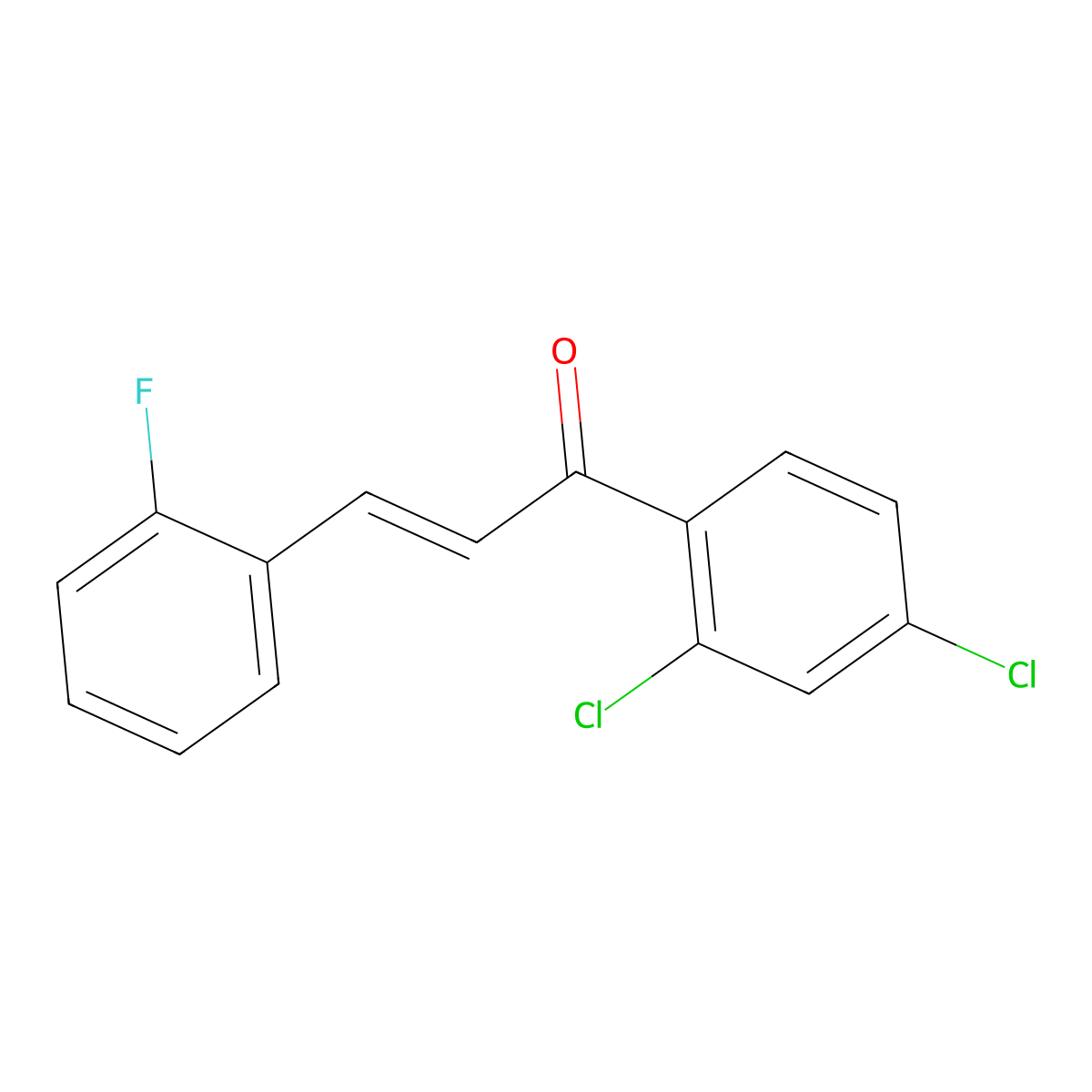 (2E)-1-(2,4-Dichlorophenyl)-3-(2-fluorophenyl)prop-2-en-1-one molecular structure, CAS 1581273-82-6