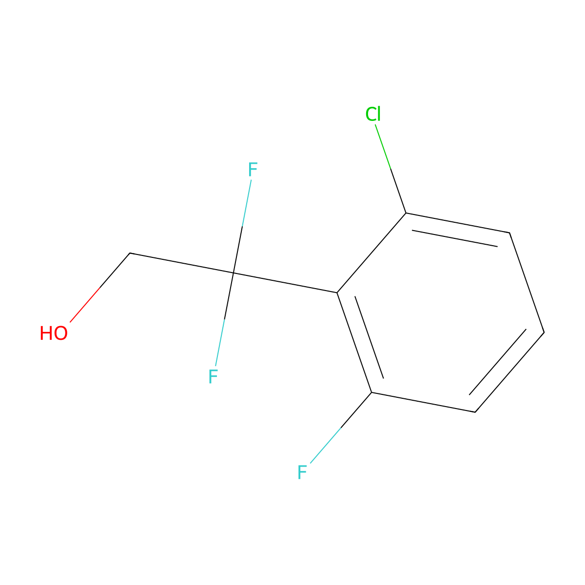 2-(2-Chloro-6-fluorophenyl)-2,2-difluoroethan-1-ol molecular structure, CAS 1581274-06-7