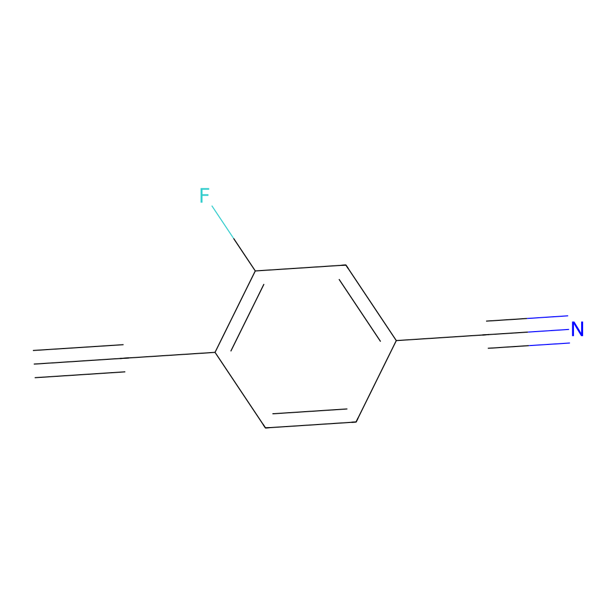 4-Ethynyl-3-fluorobenzonitrile molecular structure, CAS 1581281-30-2