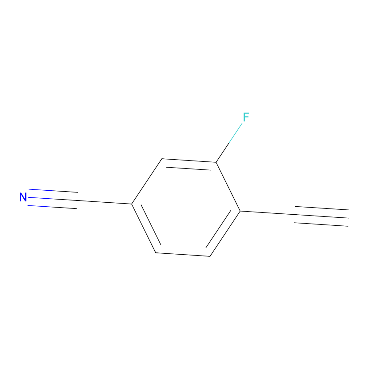 4-Ethynyl-3-fluorobenzonitrile molecular structure, CAS 1581281-30-2
