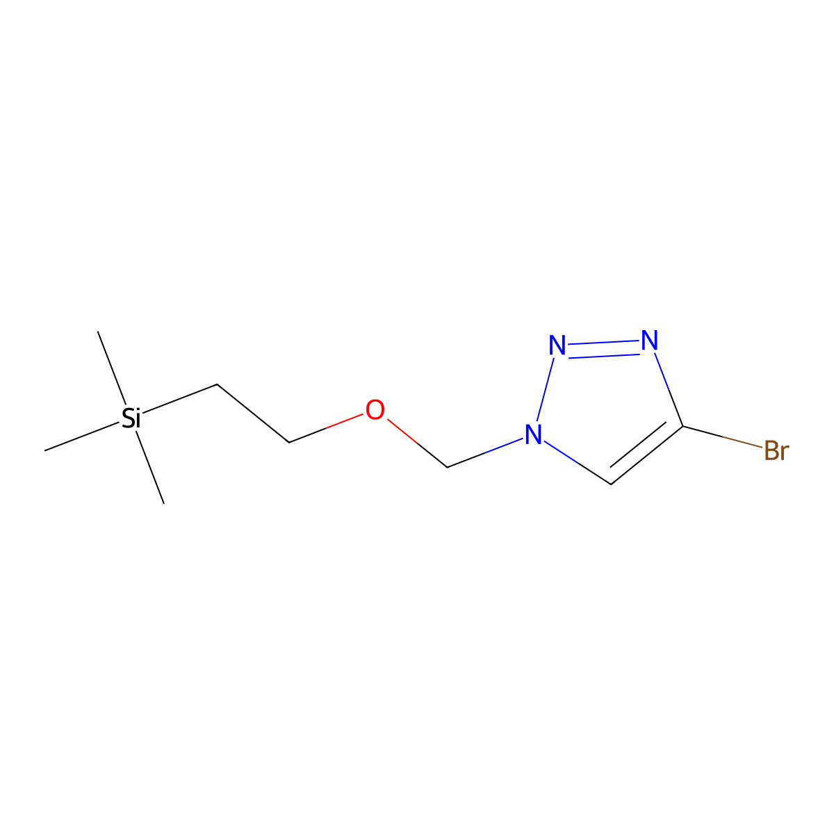 4-Bromo-1-((2-(trimethylsilyl)ethoxy)methyl)-1H-1,2,3-triazole molecular structure, CAS 1581281-31-3