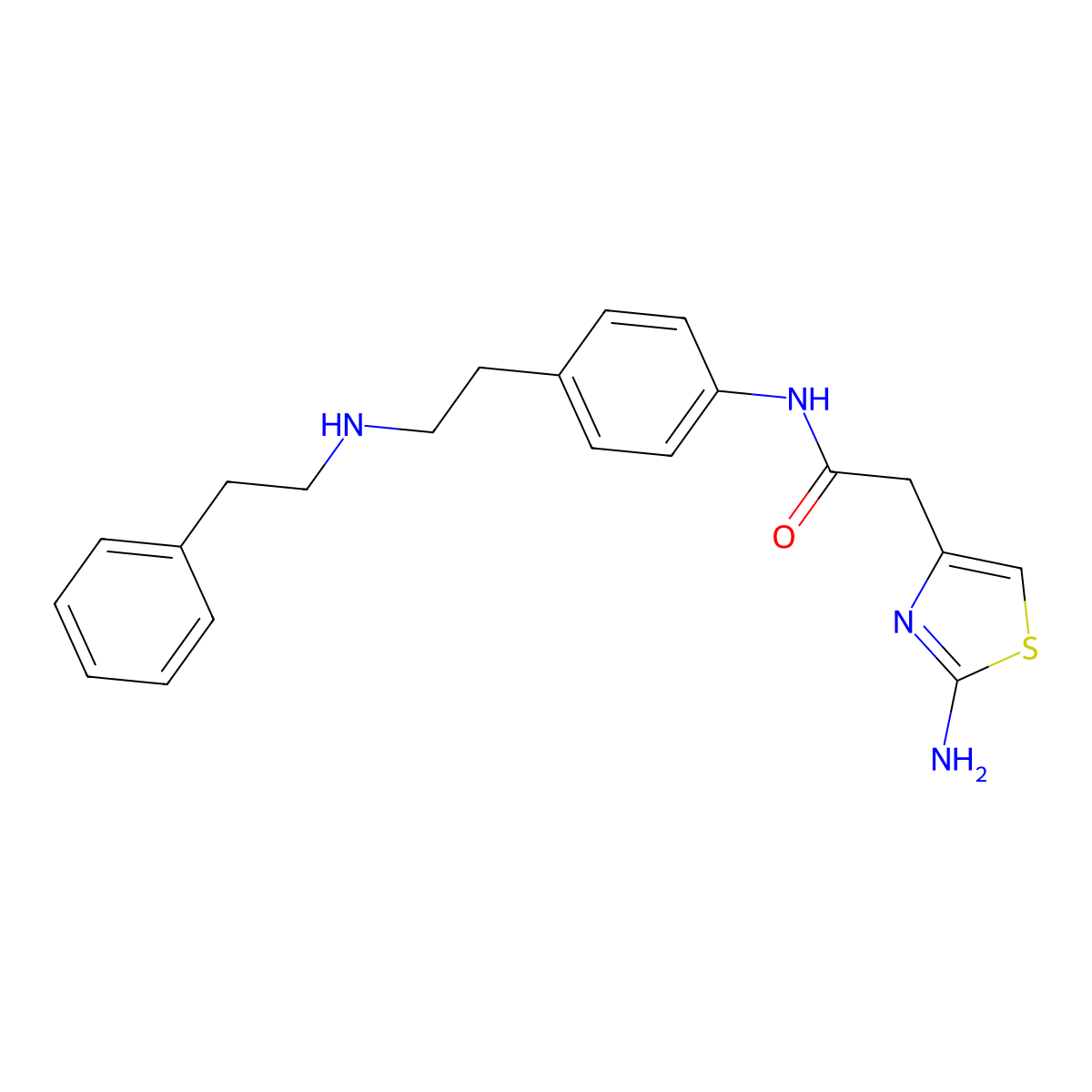 2-(2-Amino-1,3-thiazol-4-yl)-N-[4-(2-{[2-phenylethyl]amino}ethyl)phenyl]acetamide molecular structure, CAS 1581284-82-3