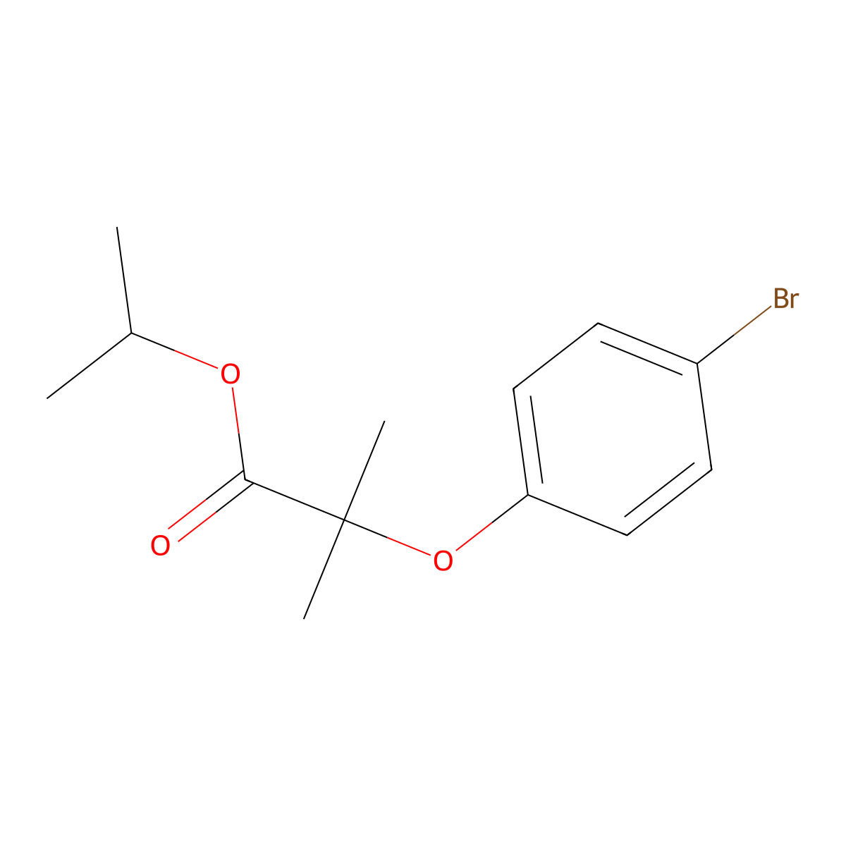Isopropyl 2-(4-bromophenoxy)-2-methylpropanoate molecular structure, CAS 1581307-35-8