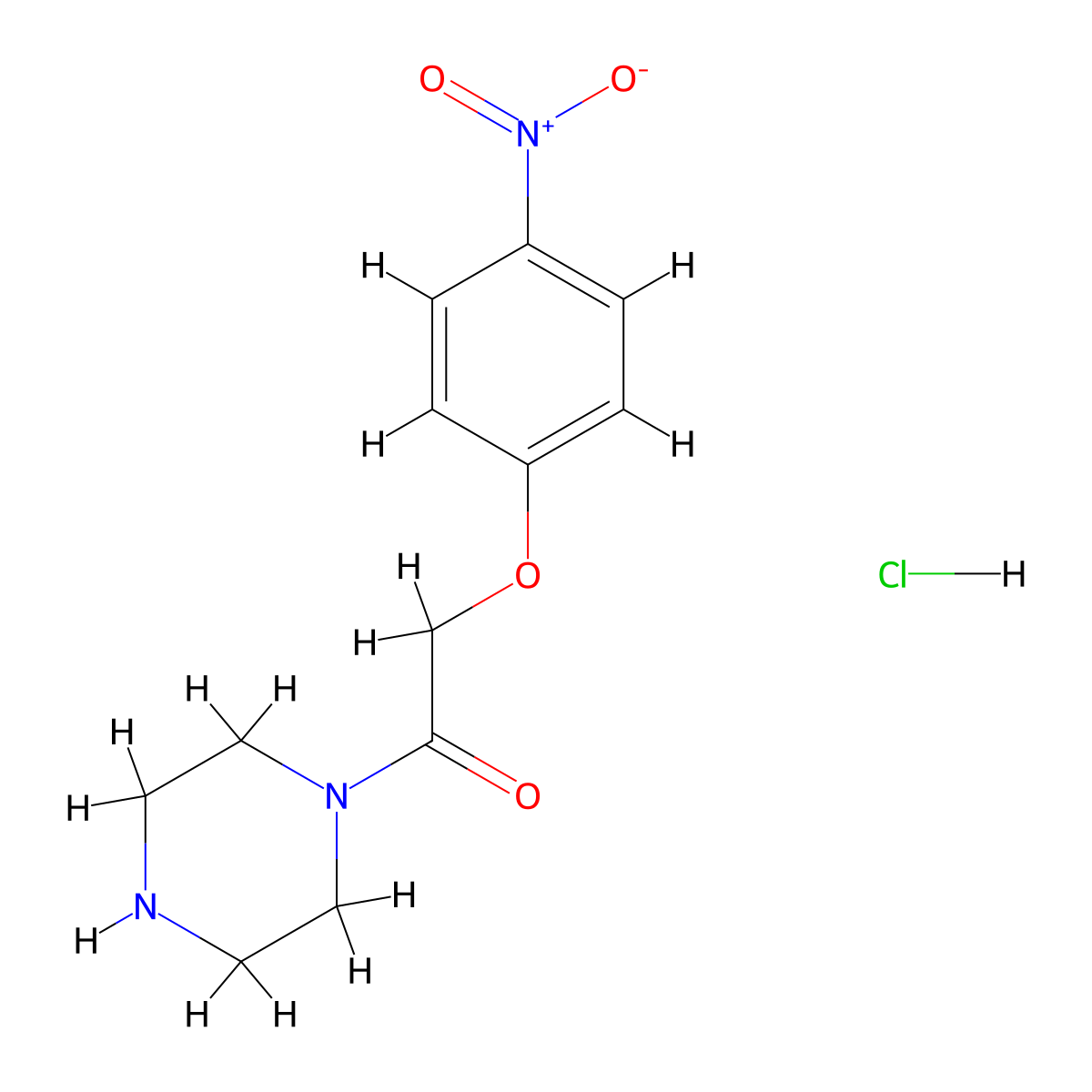 2-(4-Nitrophenoxy)-1-(piperazin-1-yl)ethanone hydrochloride molecular structure, CAS 1581313-68-9