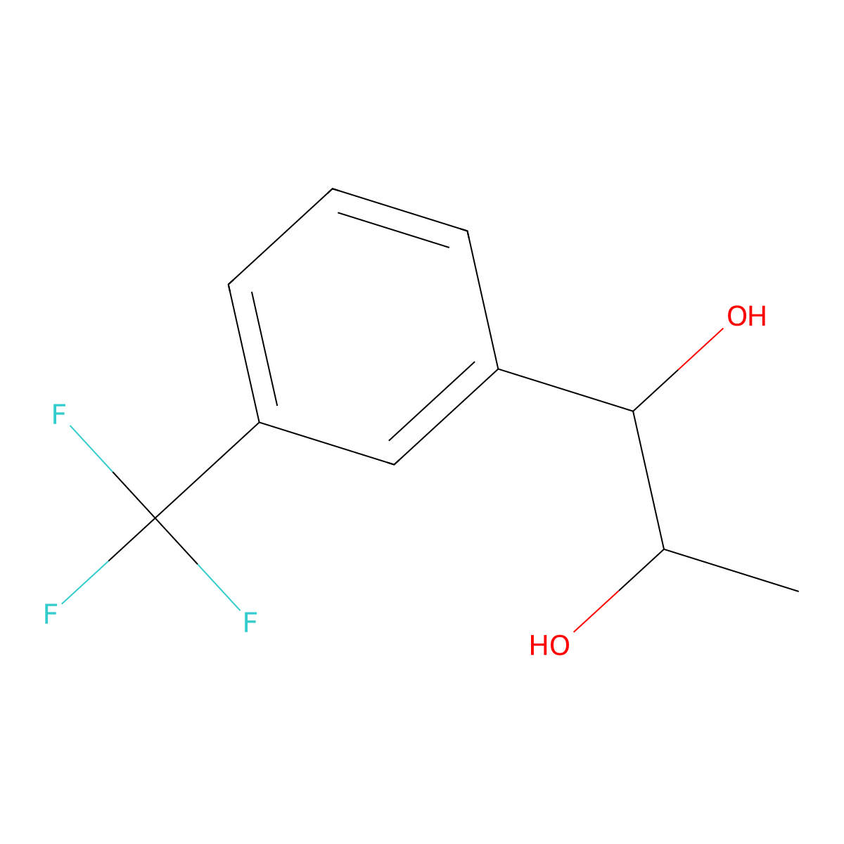 1-(3-(Trifluoromethyl)phenyl)-1,2-propanediol molecular structure, CAS 15814-25-2