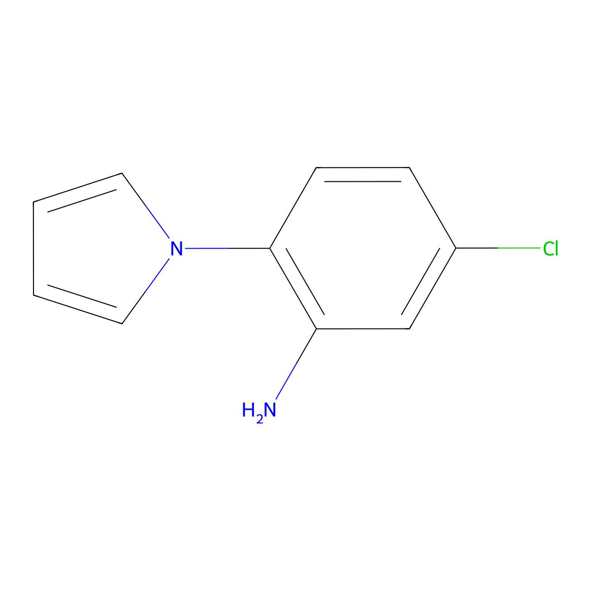 5-chloro-2-(1H-pyrrol-1-yl)aniline molecular structure, CAS 15814-76-3