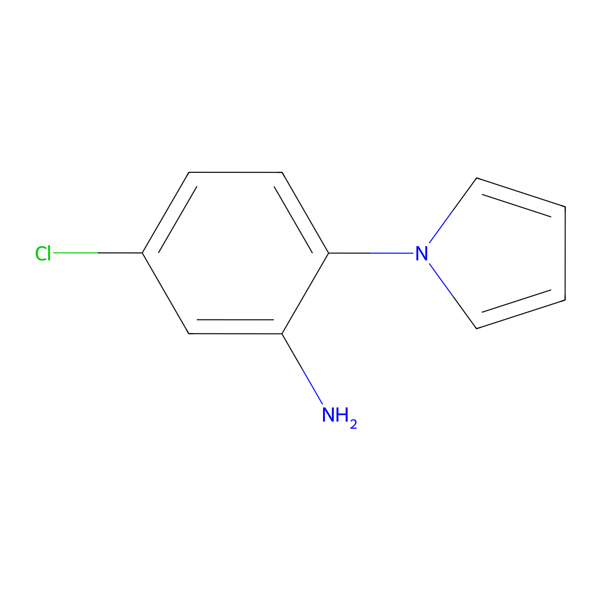 5-chloro-2-(1H-pyrrol-1-yl)aniline molecular structure, CAS 15814-76-3