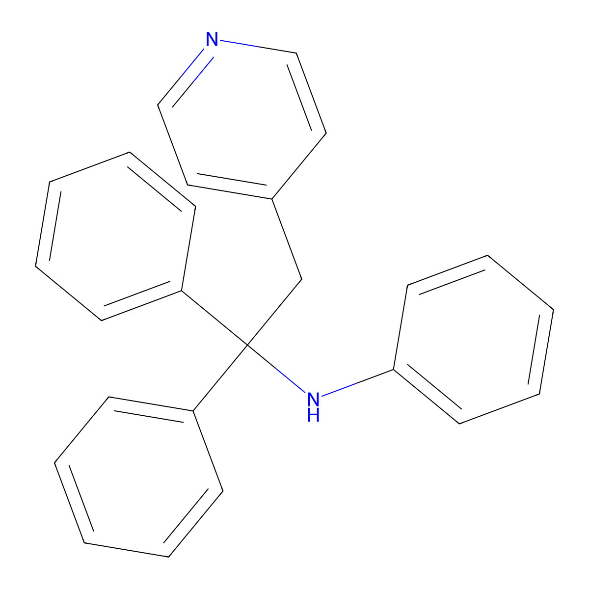 N-(1,1-Diphenyl-2-(pyridin-4-yl)ethyl)aniline molecular structure, CAS 15814-98-9