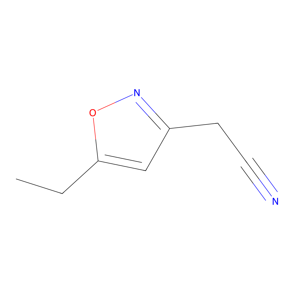 2-(5-Ethyl-1,2-oxazol-3-yl)acetonitrile molecular structure, CAS 158141-43-6