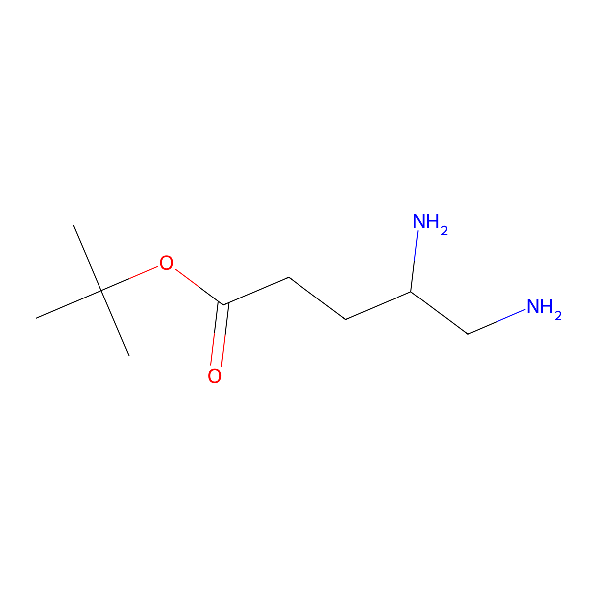Tert-butyl 4,5-diaminopentanoate molecular structure, CAS 158141-68-5