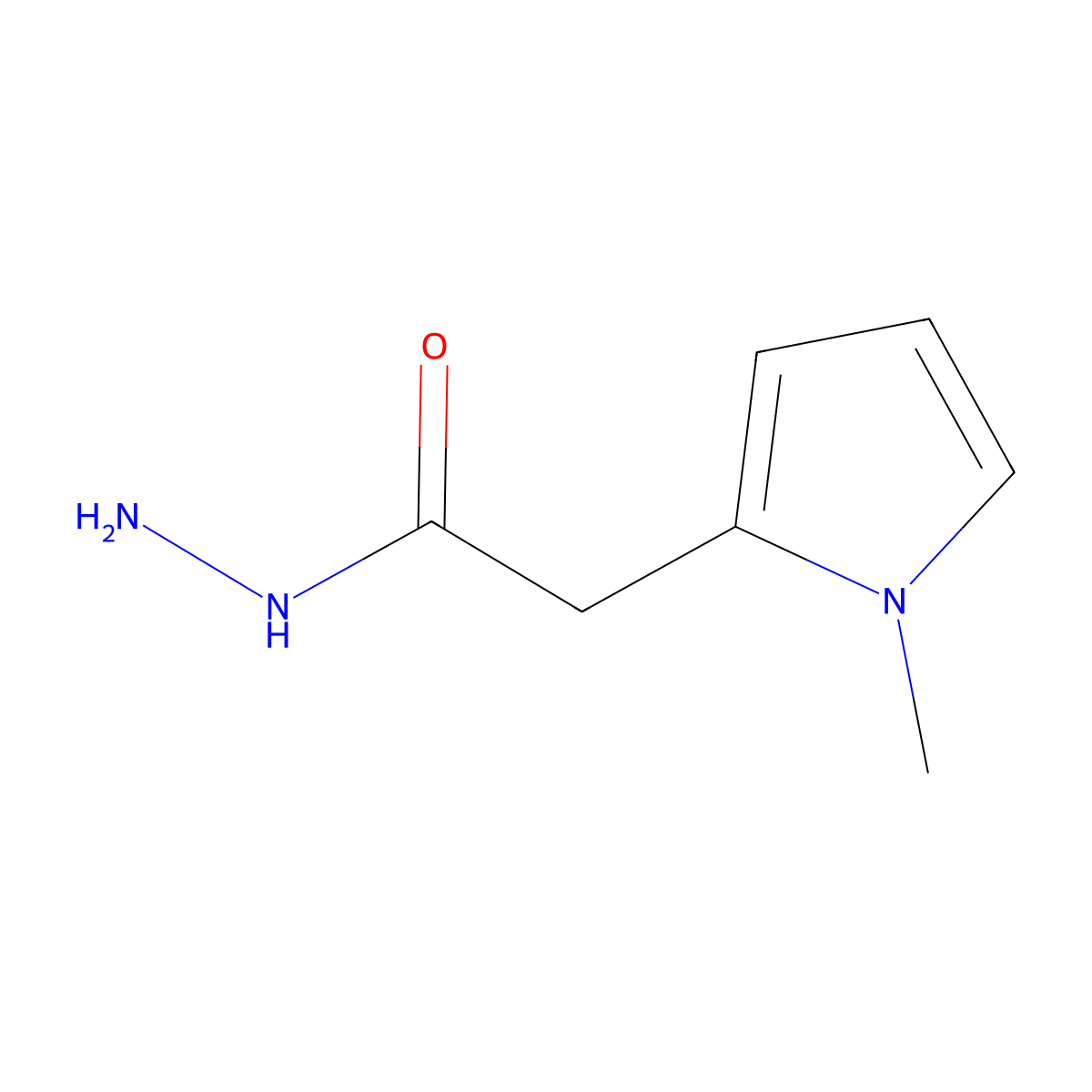 2-(1-methyl-1H-pyrrol-2-yl)acetohydrazide molecular structure, CAS 158144-17-3