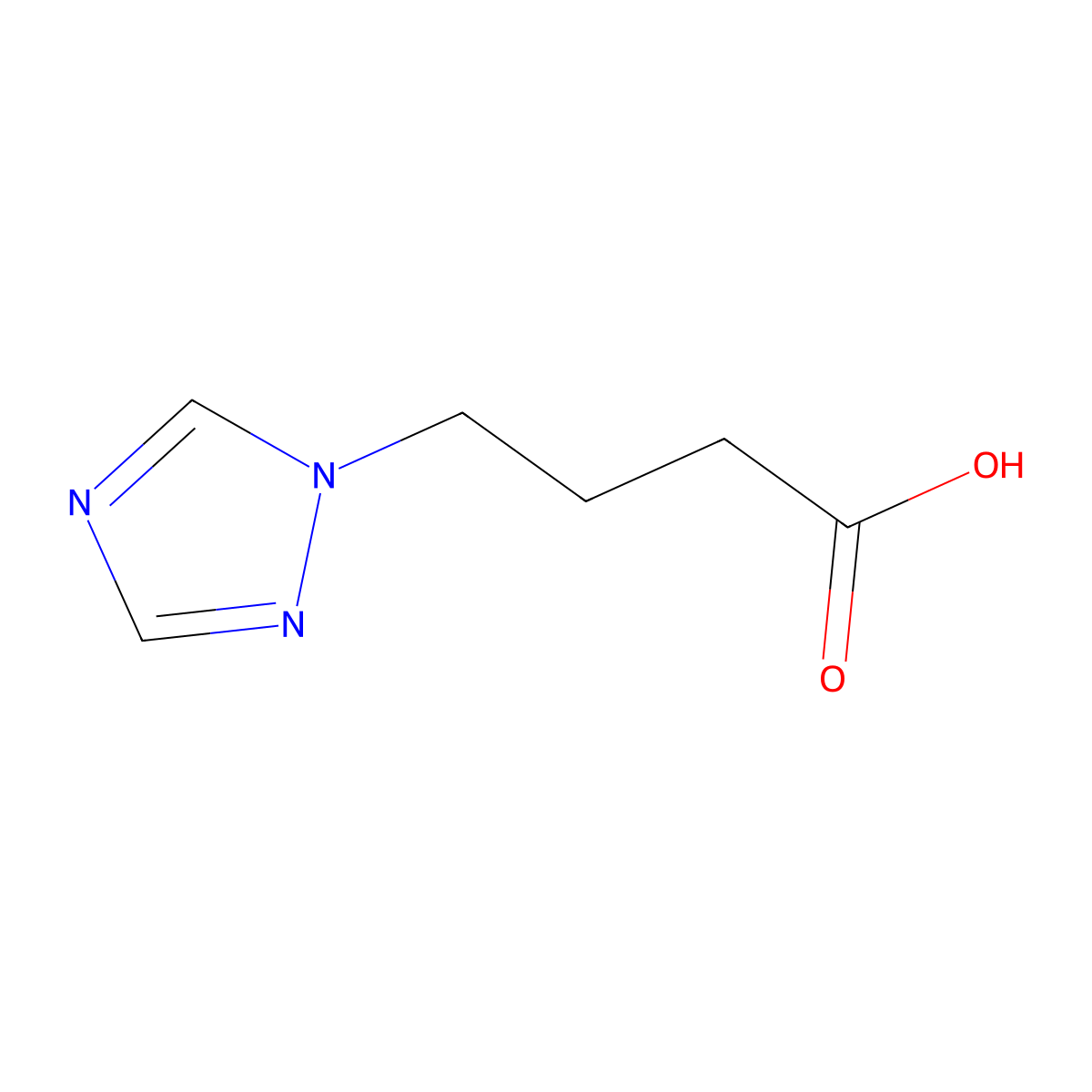 4-(1H-1,2,4-triazol-1-yl)butanoic acid molecular structure, CAS 158147-52-5