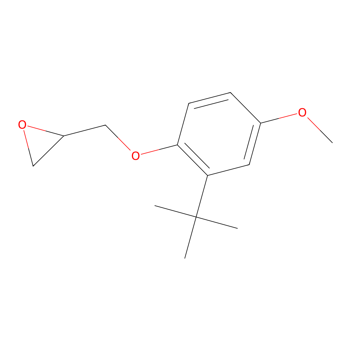 2-[(2-Tert-butyl-4-methoxyphenoxy)methyl]oxirane molecular structure, CAS 158151-65-6