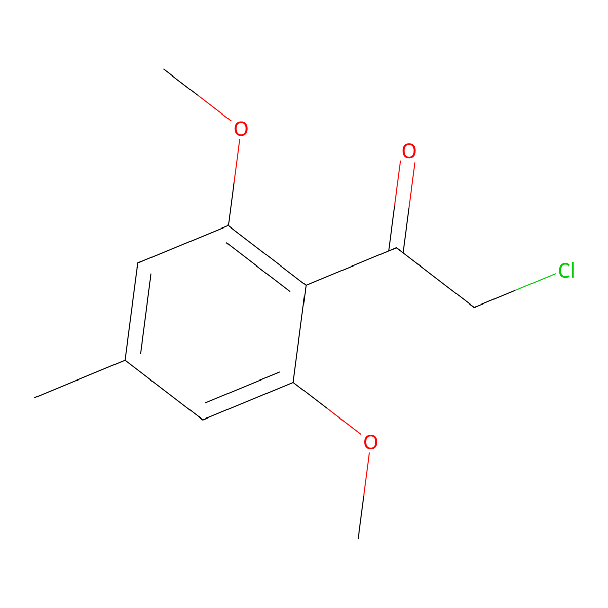 2-Chloro-1-(2,6-dimethoxy-4-methylphenyl)ethan-1-one molecular structure, CAS 158152-95-5
