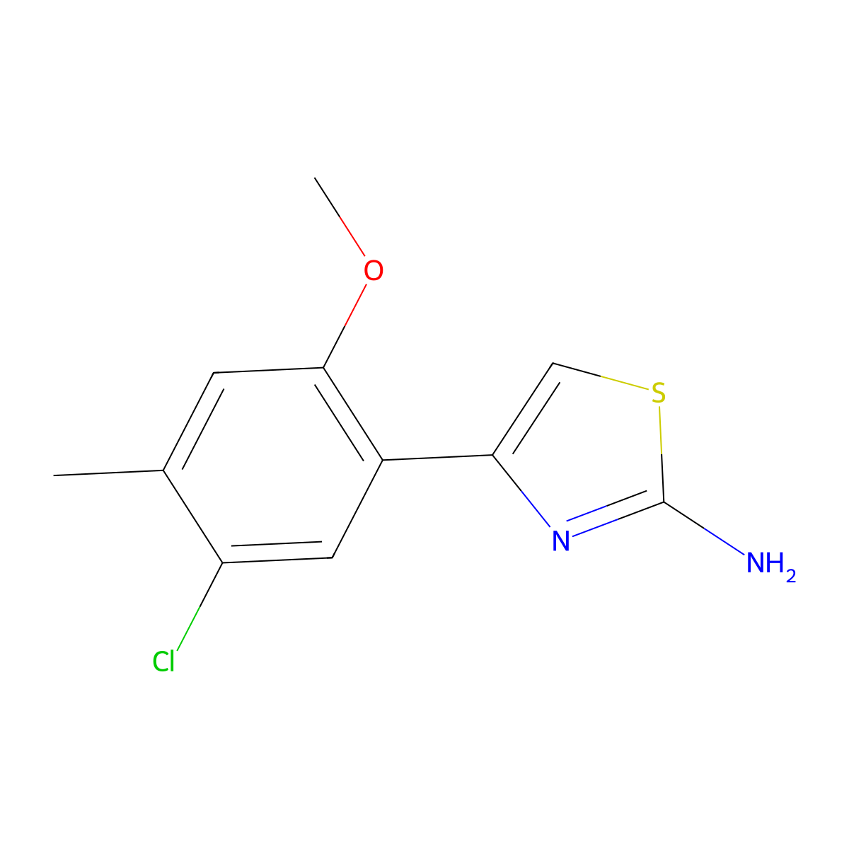 4-(5-Chloro-2-methoxy-4-methylphenyl)-1,3-thiazol-2-amine molecular structure, CAS 158153-15-2