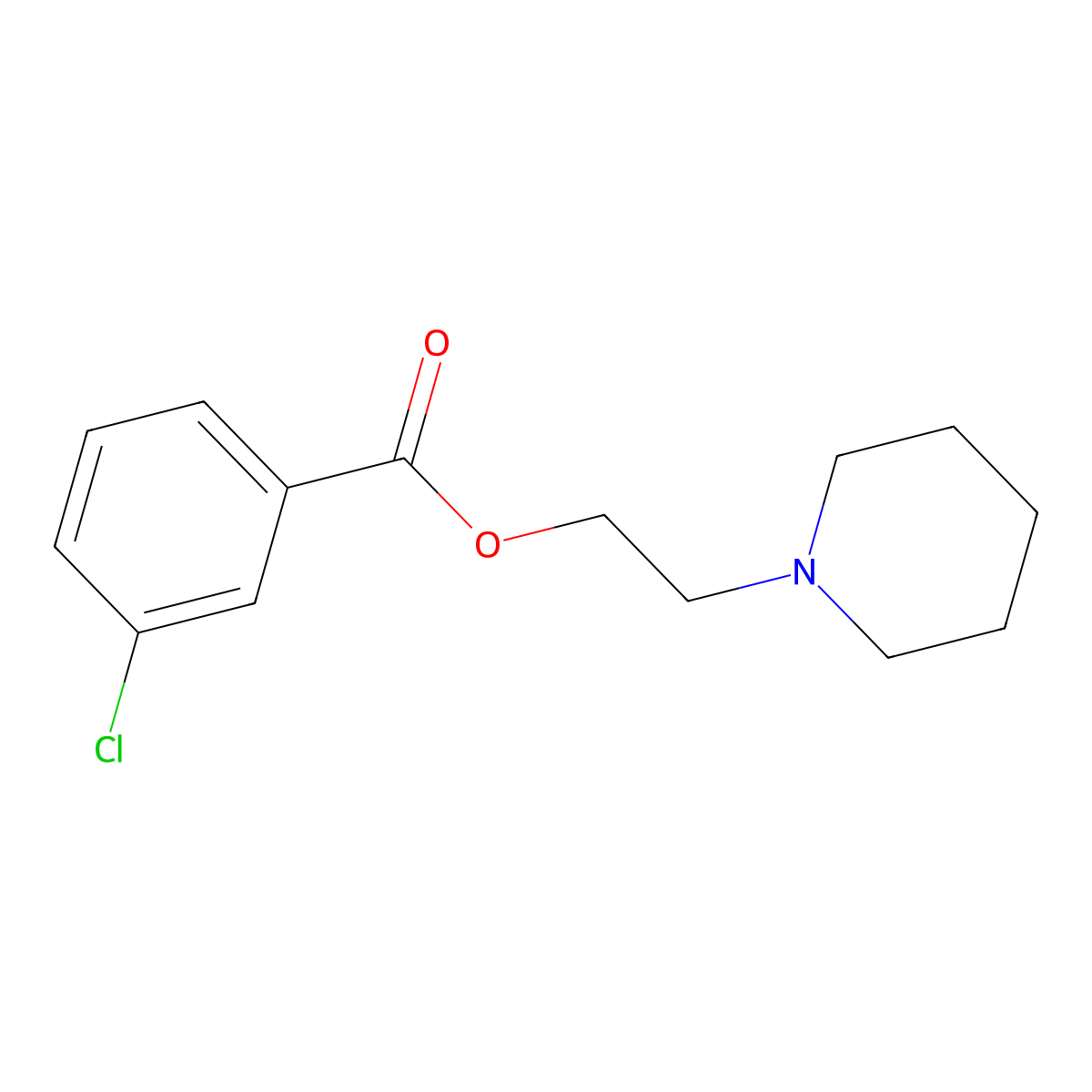 2-Piperidin-1-ylethyl 3-chlorobenzoate molecular structure, CAS 15816-33-8