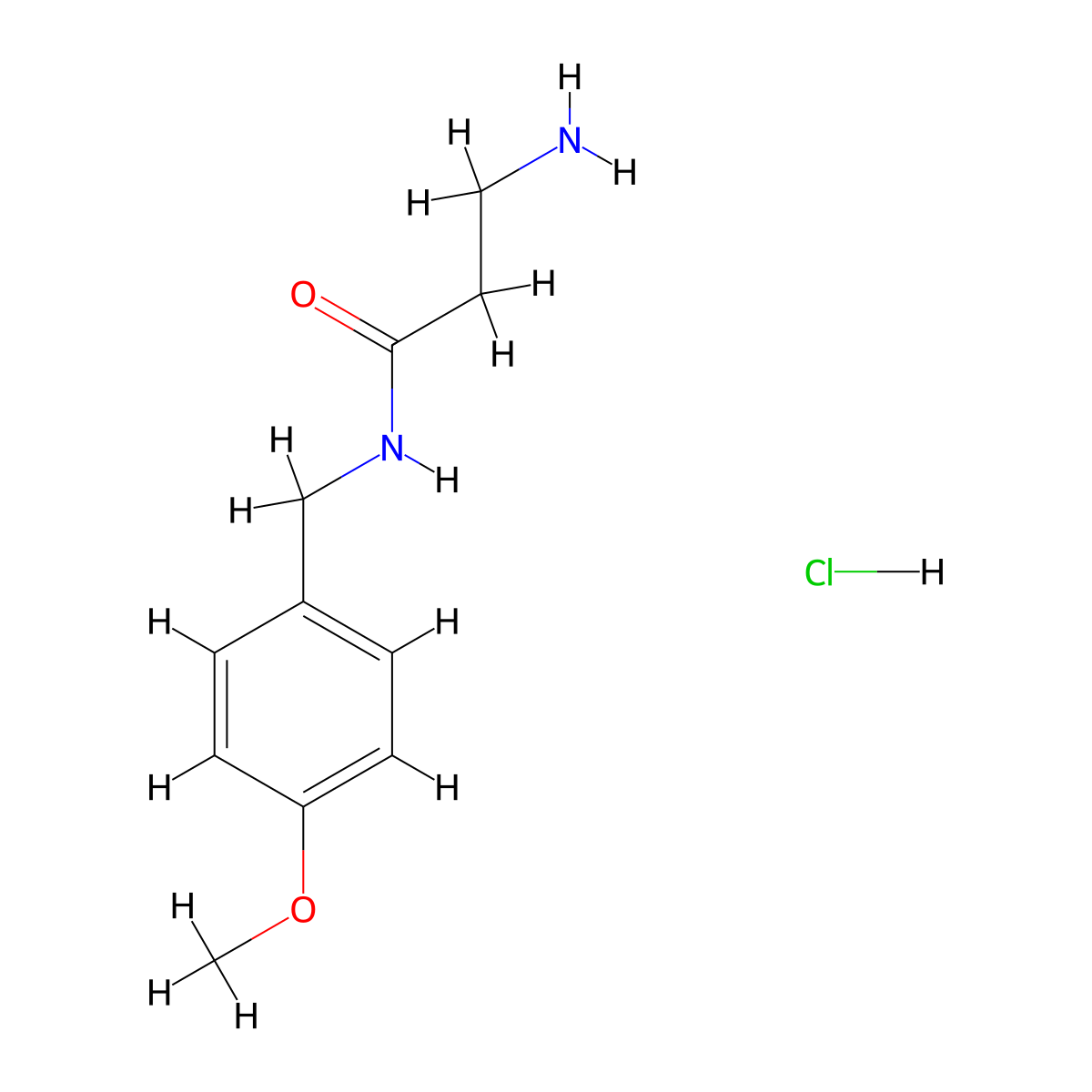 3-amino-N-[(4-methoxyphenyl)methyl]propanamide hydrochloride molecular structure, CAS 1581610-58-3