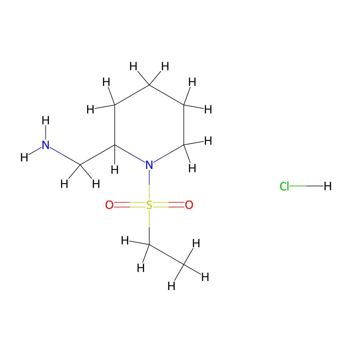 (1-(Ethylsulfonyl)piperidin-2-yl)methanamine hydrochloride molecular structure, CAS 1581629-30-2