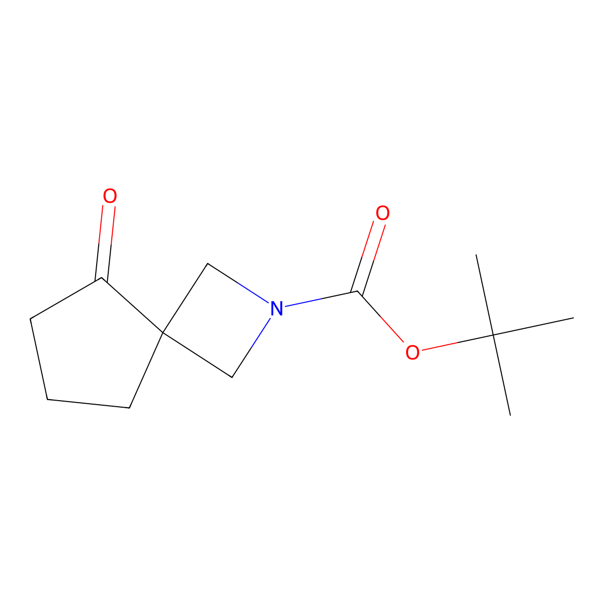 Tert-butyl 5-oxo-2-azaspiro(3.4)octane-2-carboxylate molecular structure, CAS 1581683-57-9