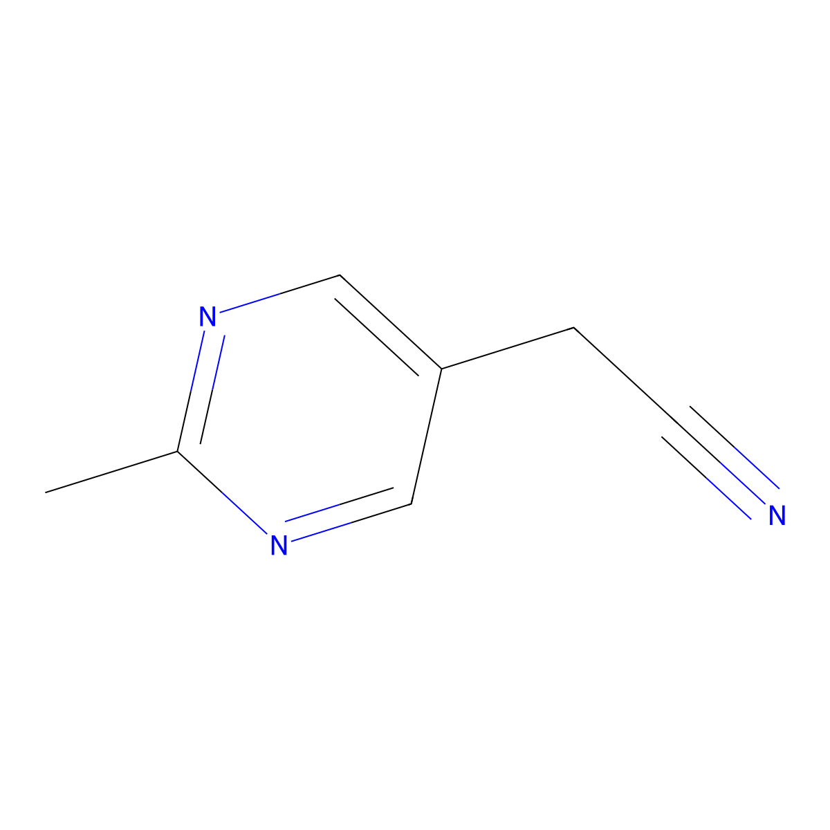 2-(2-Methylpyrimidin-5-yl)acetonitrile molecular structure, CAS 1581684-23-2
