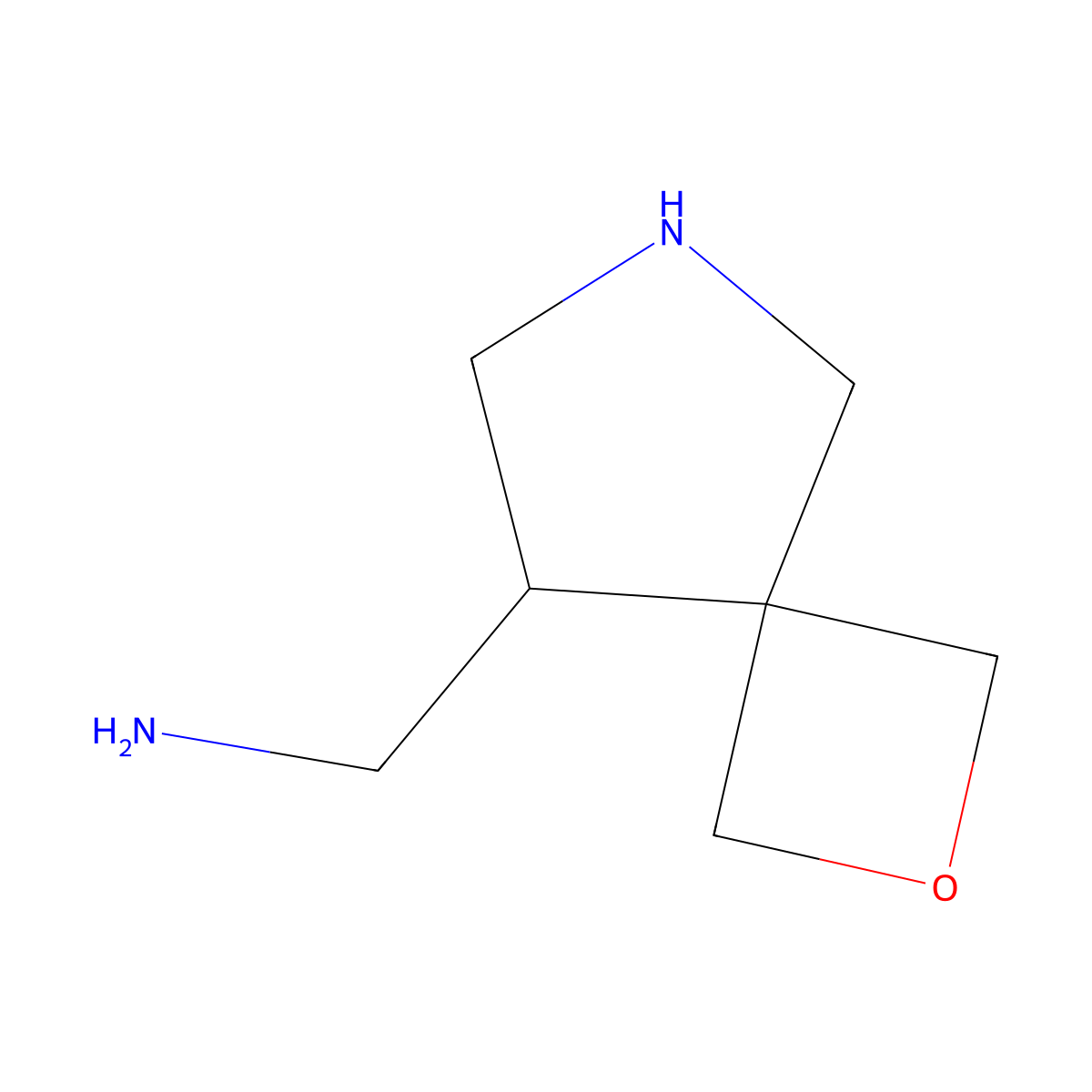 1-{2-Oxa-6-azaspiro[3.4]octan-8-yl}methanamine molecular structure, CAS 1581684-24-3