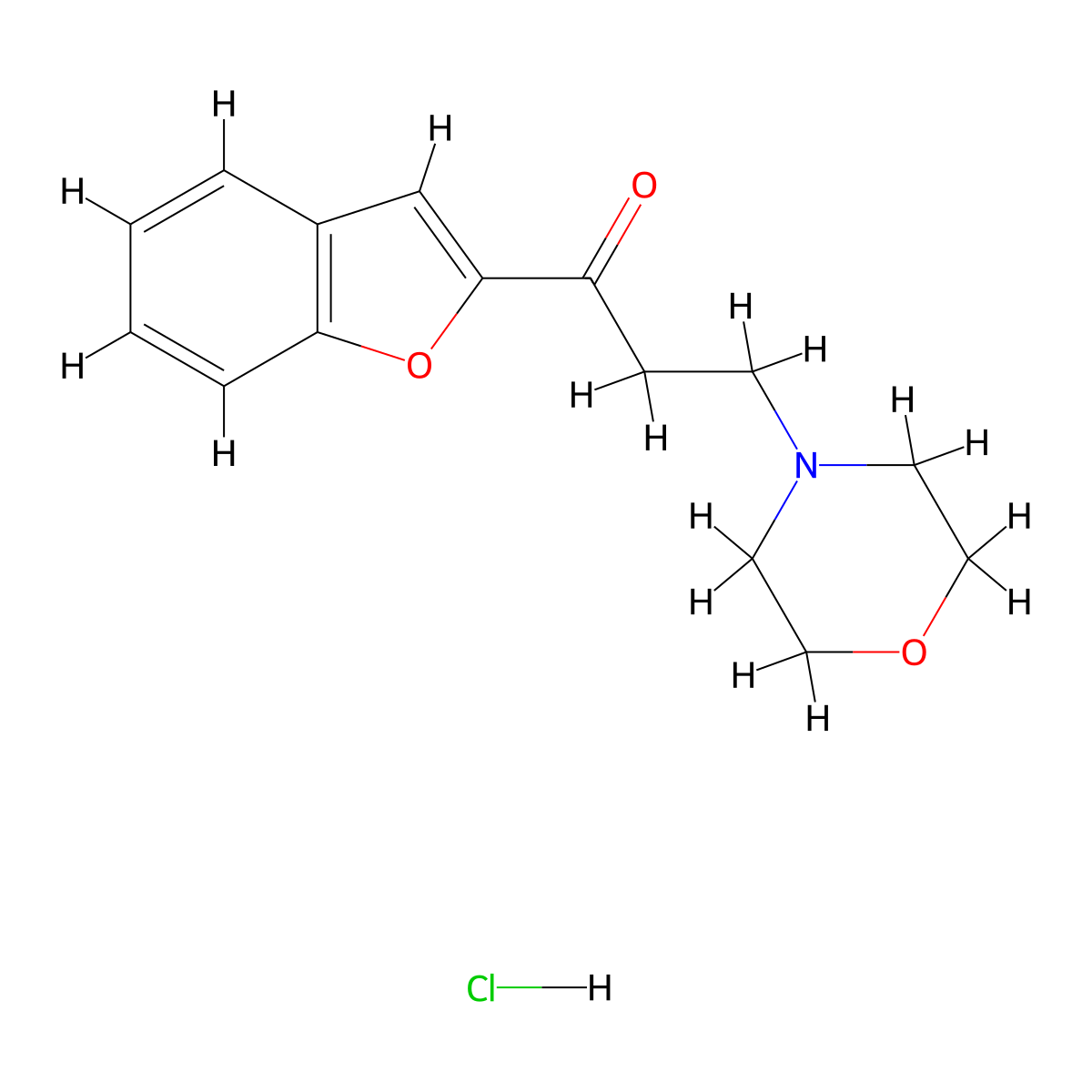 1-(1-Benzofuran-2-yl)-3-(morpholin-4-yl)propan-1-one hydrochloride molecular structure, CAS 15817-89-7