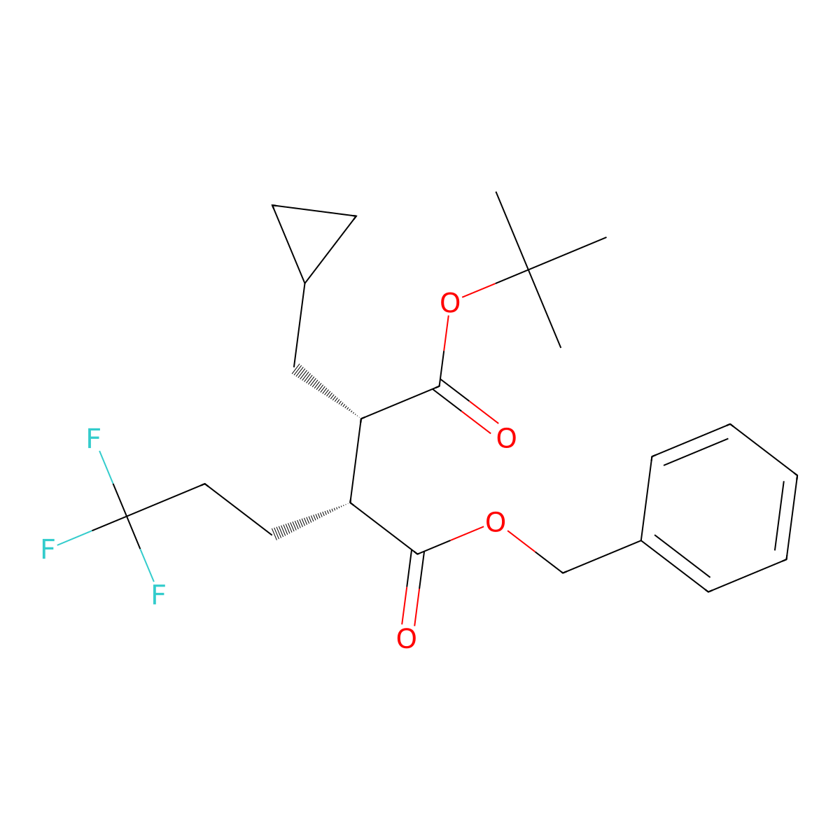(2R,3S)-1-benzyl 4-tert-butyl 3-(cyclopropylmethyl)-2-(3,3,3-trifluoropropyl)succinate molecular structure, CAS 1581734-69-1