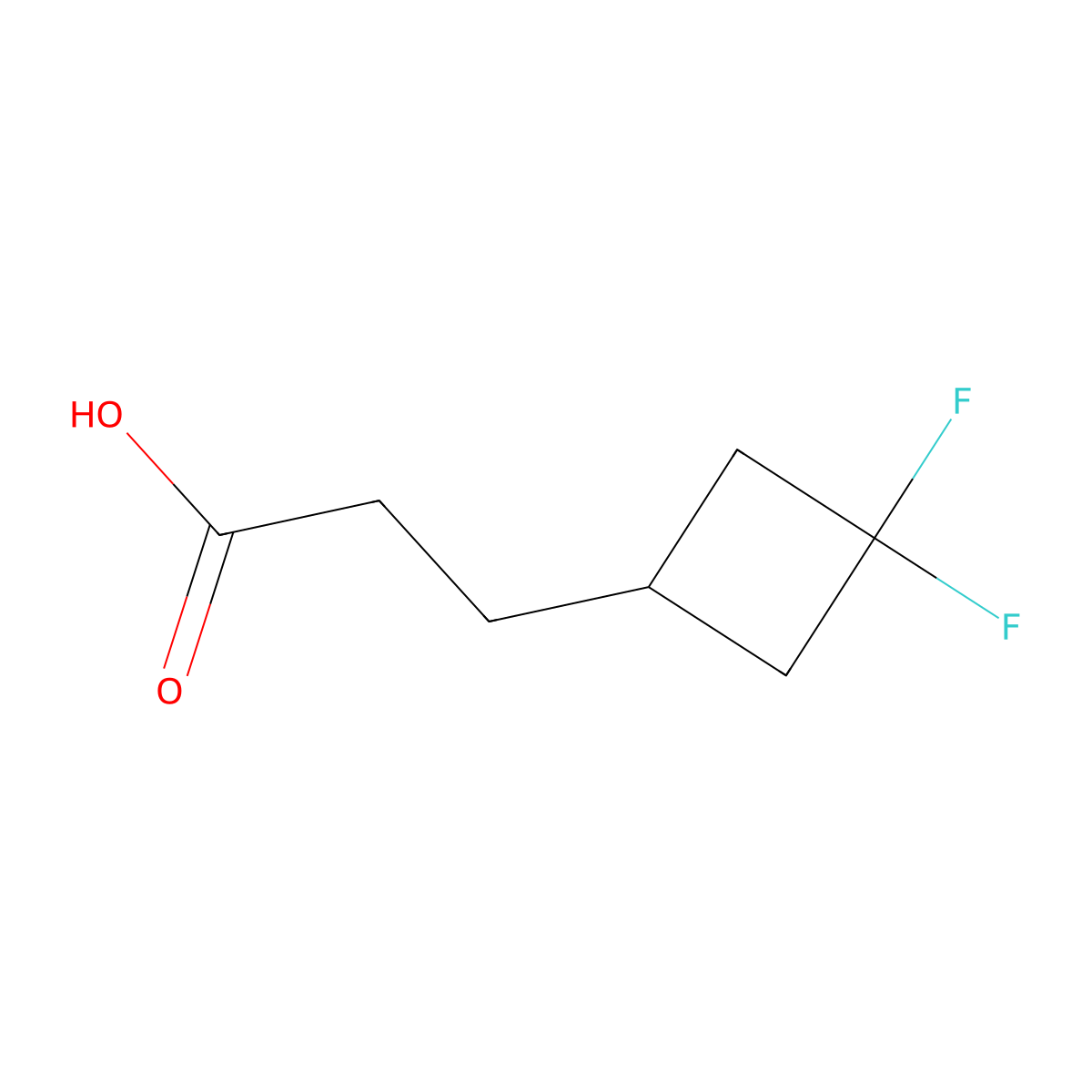 3-(3,3-Difluorocyclobutyl)propanoic acid molecular structure, CAS 1581734-87-3