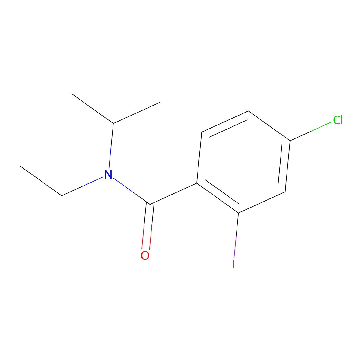 4-chloro-N-ethyl-2-iodo-N-propan-2-ylbenzamide molecular structure, CAS 1581735-38-7